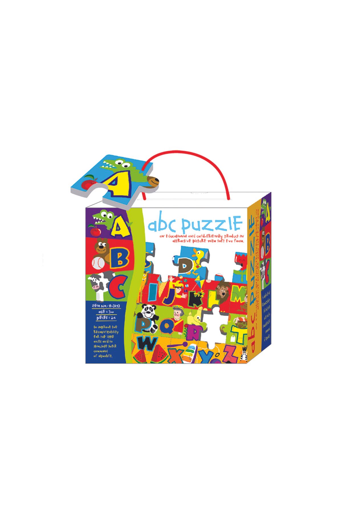 LUDIRO-Puzzle Mat, EVA Foam, Colorful Alphabet A-Z with 24 Large Pieces, Safe Learning Game, Non-toxic 6