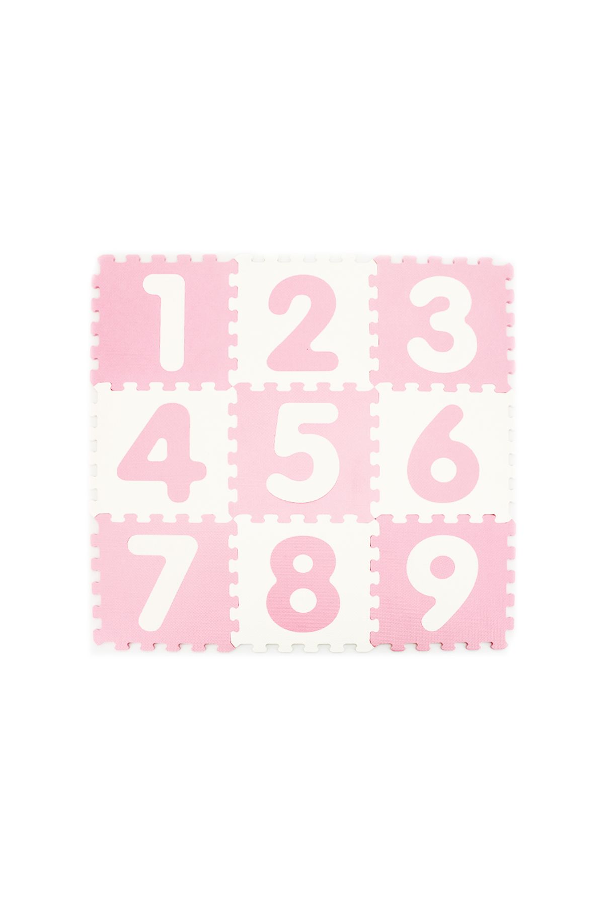 LUDIRO Covor Puzzle Cu Cifre 1-9, 9 Piese 32x32 Cm, Spuma Eva Cu Ioni De Argint, Alb Roz - 60 x 120