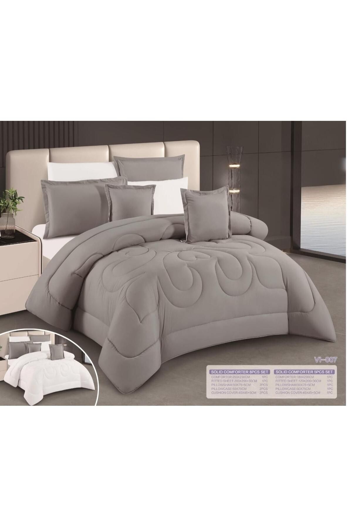 Moon-King size, comfortable and soft, 6-piece double bed sheet set, two sides, checkered and plain, size 240x220 cm 1