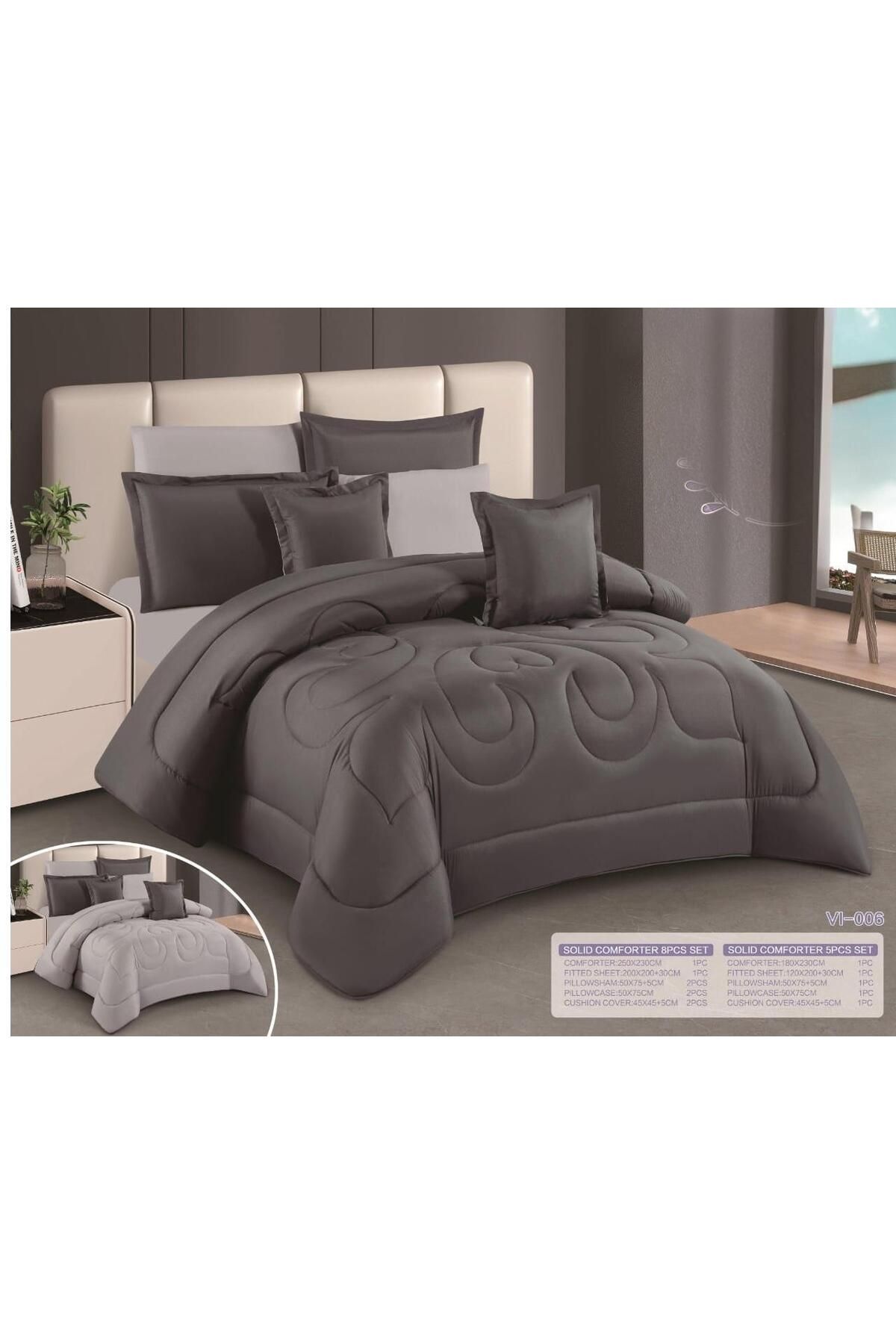 Moon-King size, comfortable and soft, 6-piece double bed sheet set, two sides, checkered and plain, size 240x220 cm 1