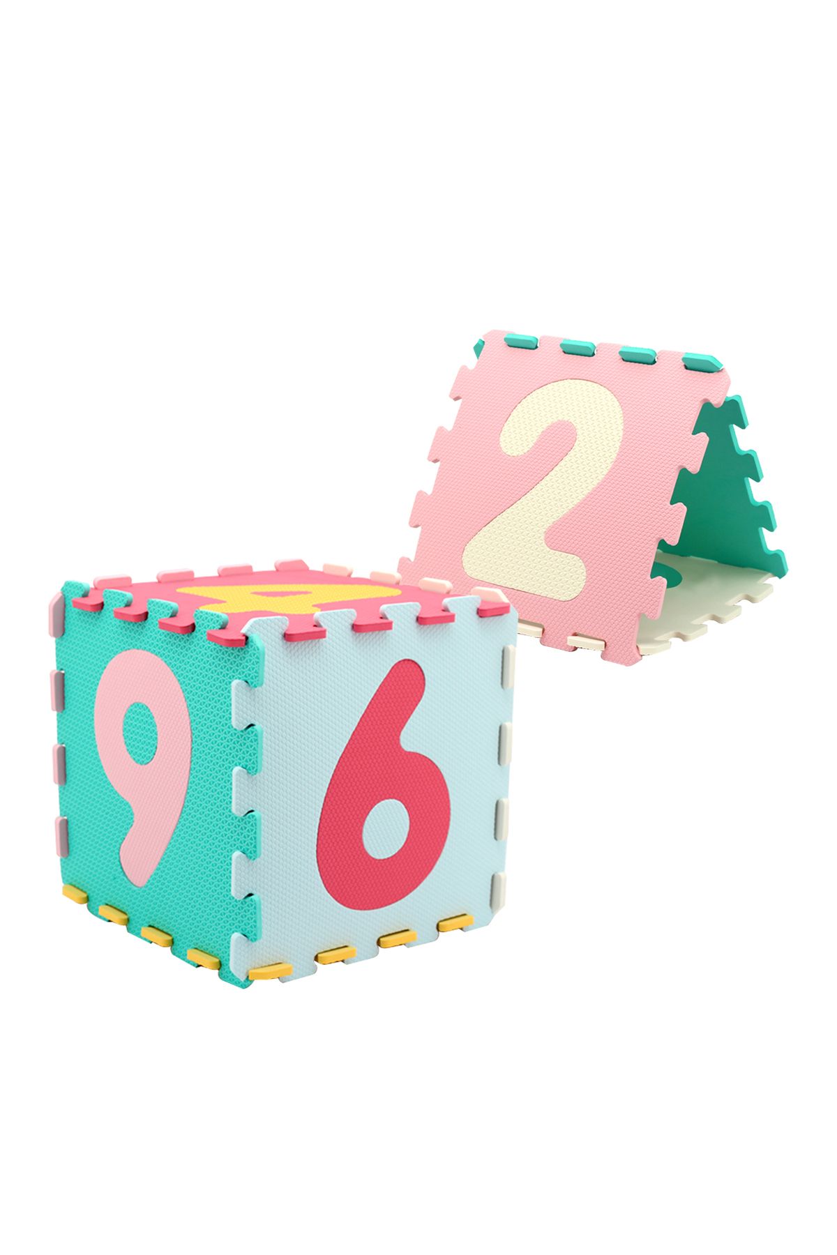 LUDIRO-Children's Puzzle Carpet with Numbers Mix 9 Pieces, EVA Foam Play Mat, Non-Slip 3