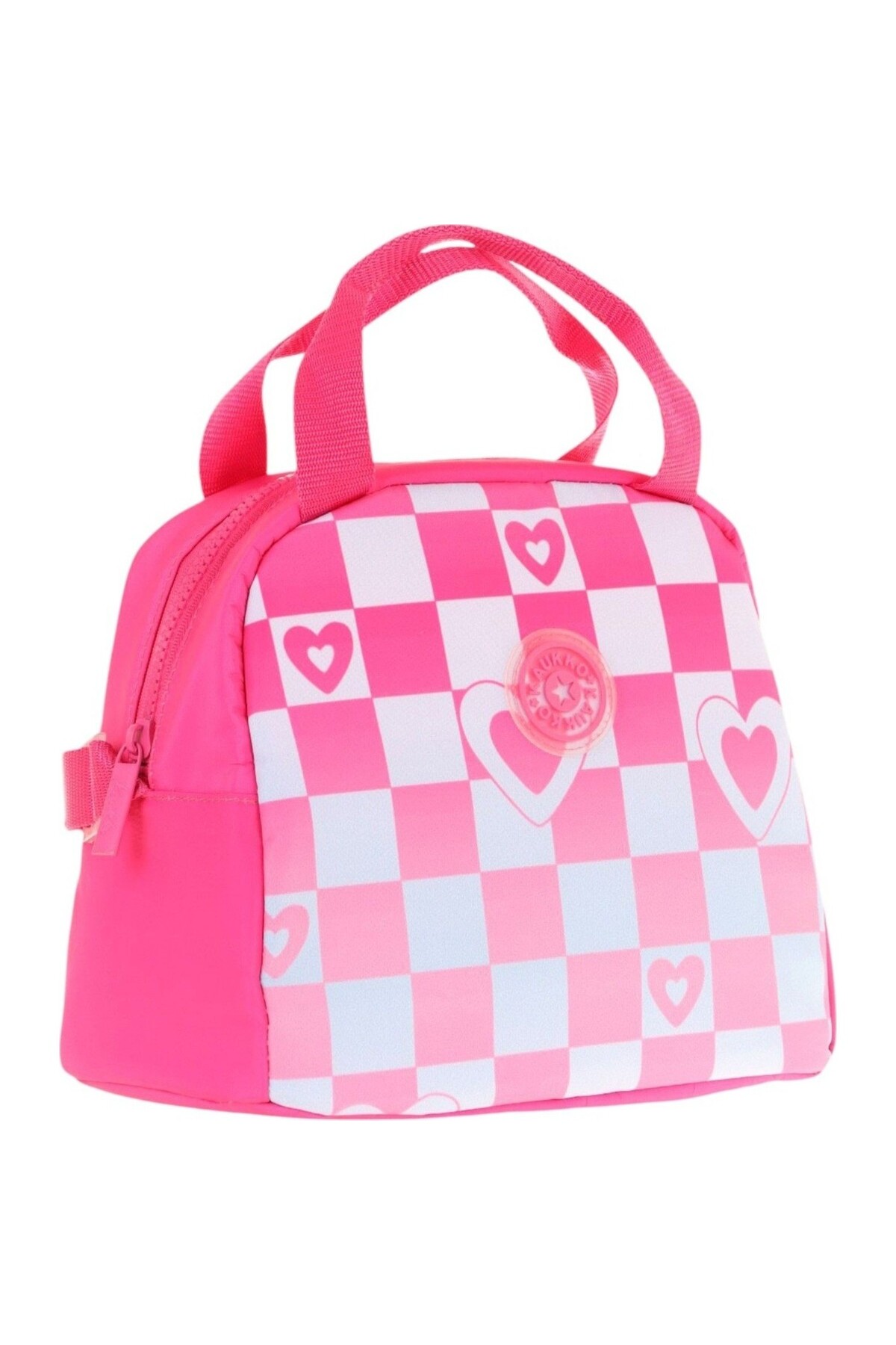 Pink Blue Checkers Printed Feeding Bag for Girls (Heat Insulated) (K9063)