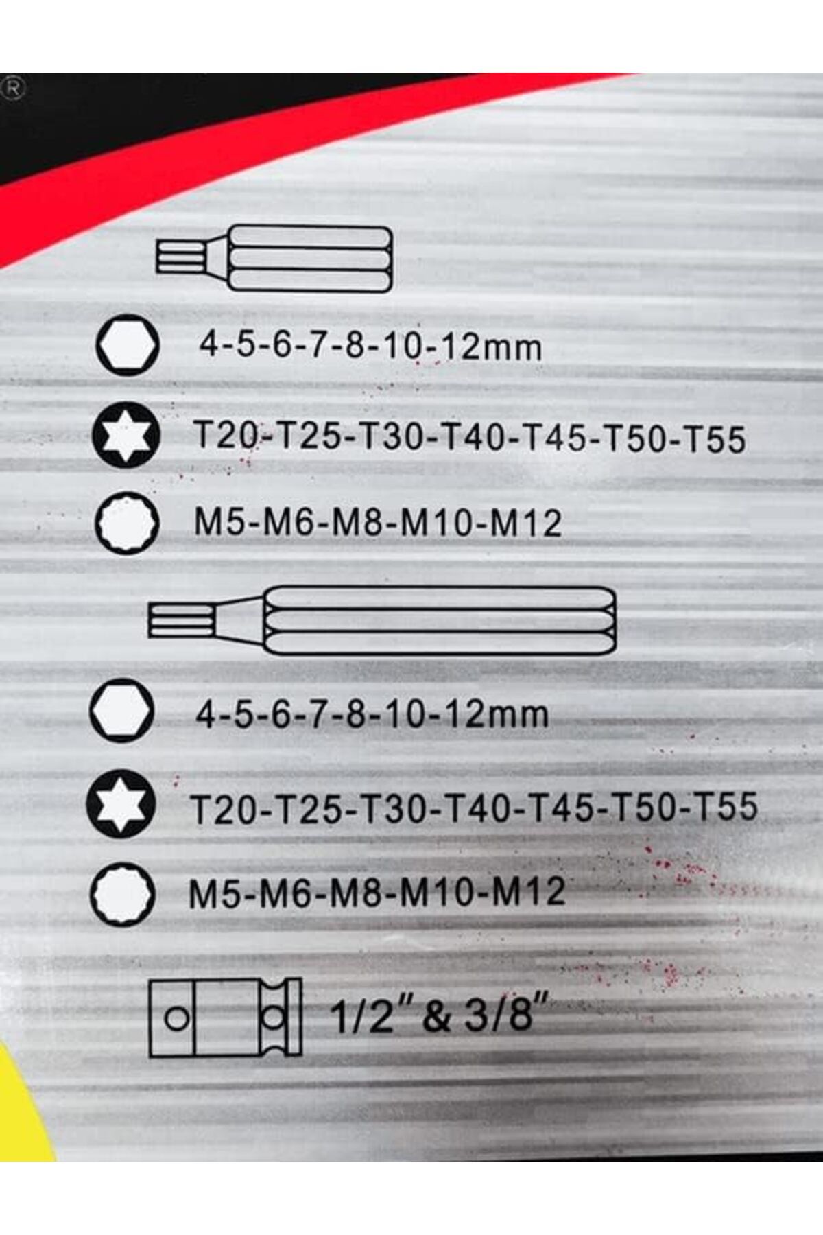 Generic-مجموعة رؤوس مفكات سداسية سداسية الشكل من Defaon.s Torx Star Spline بمقبس سداسي سداسي الشكل T20-T55، 40 قطعة 6