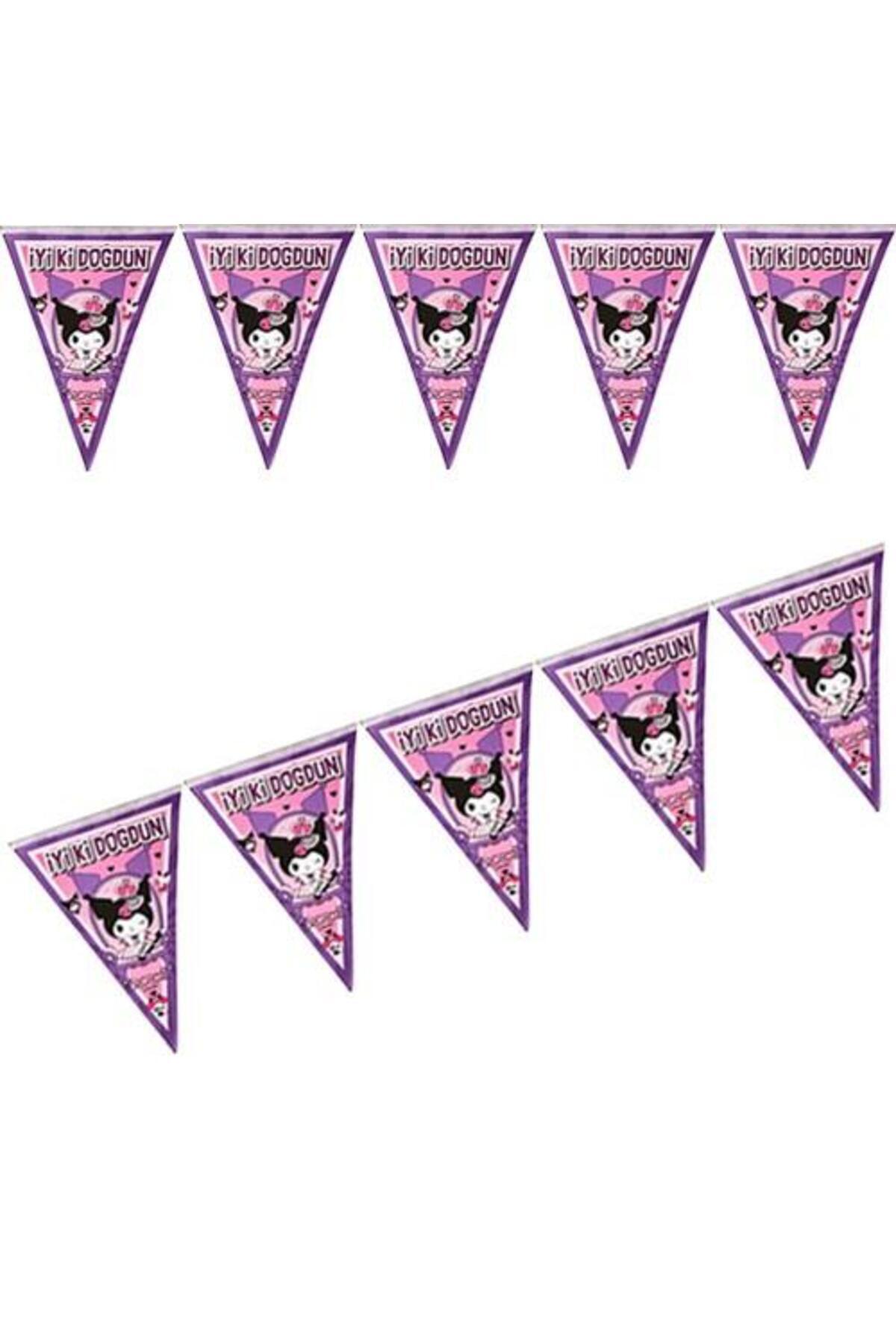 Zanzibar Kuromi Bayrak Flama üçgen 2m-10lu Doğum günü Dekor süs