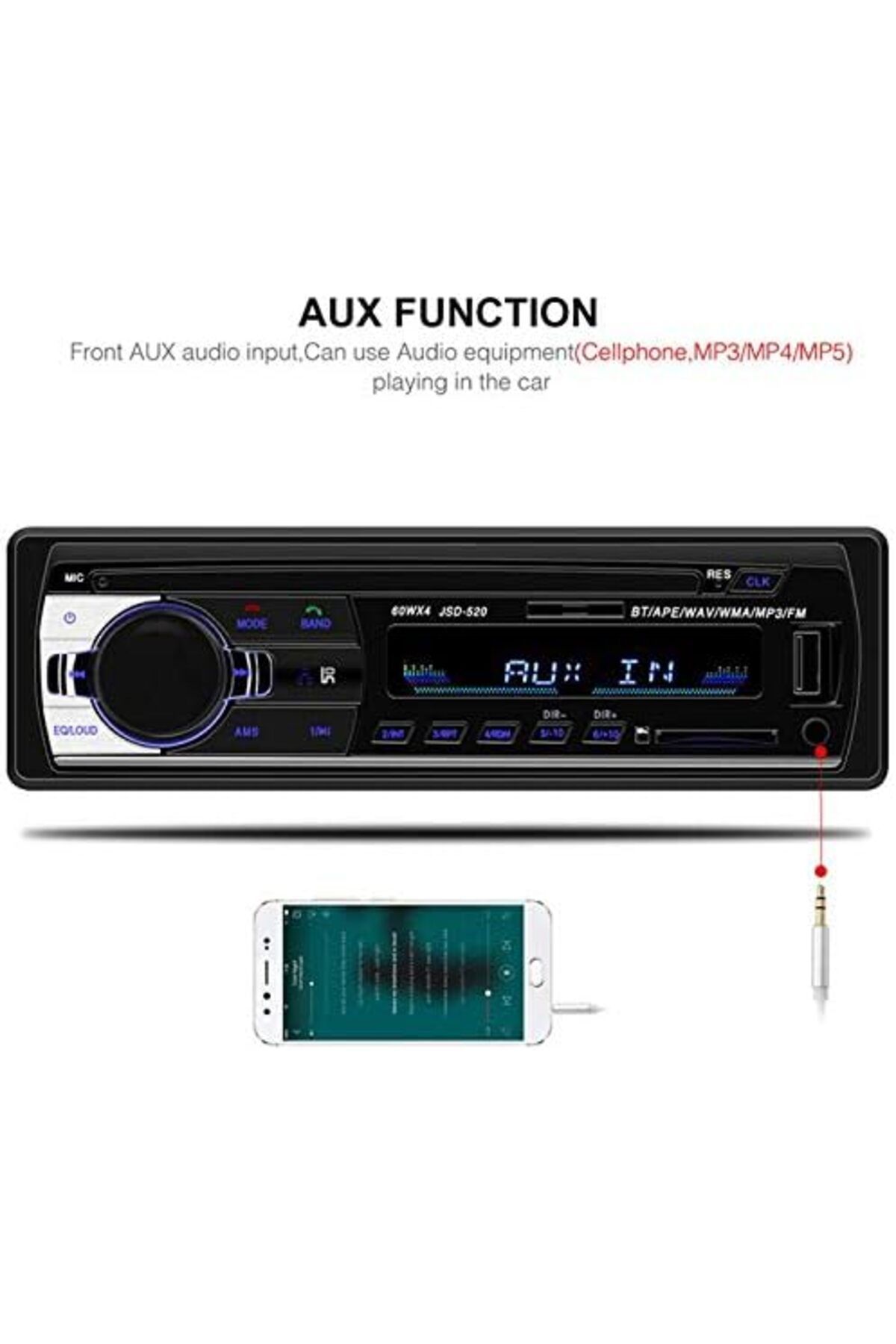 Generic-N/B Car Radio audio USB/SD/MP3 Player Receiver, Bluetooth Hands-Free with Remote Control Black 1 Din 8