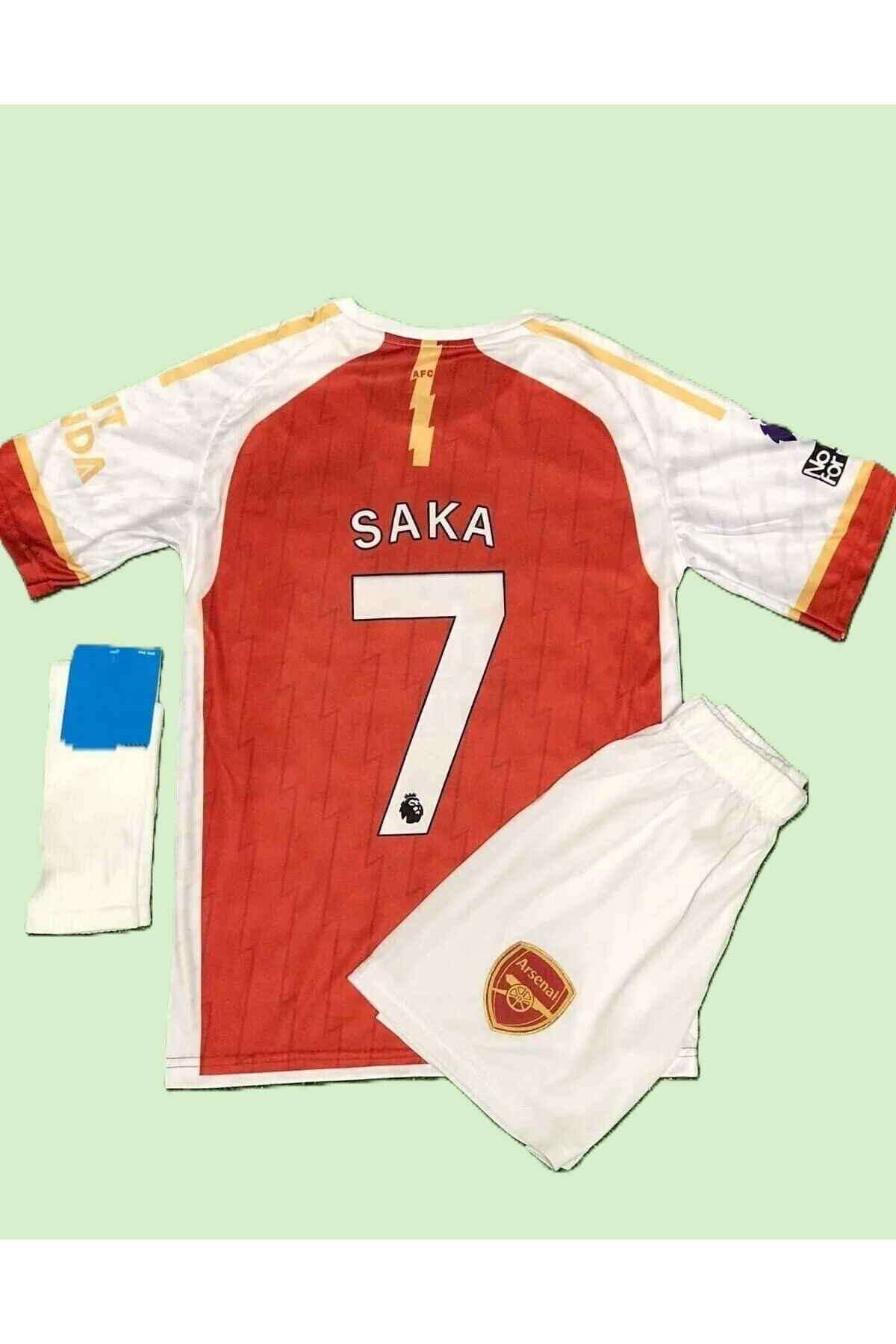 OVES Bukayo Saka 2023-24 Sezonu Çocuk A,r,s,e,n,a,l, İç Saha Forması 3'lü Set