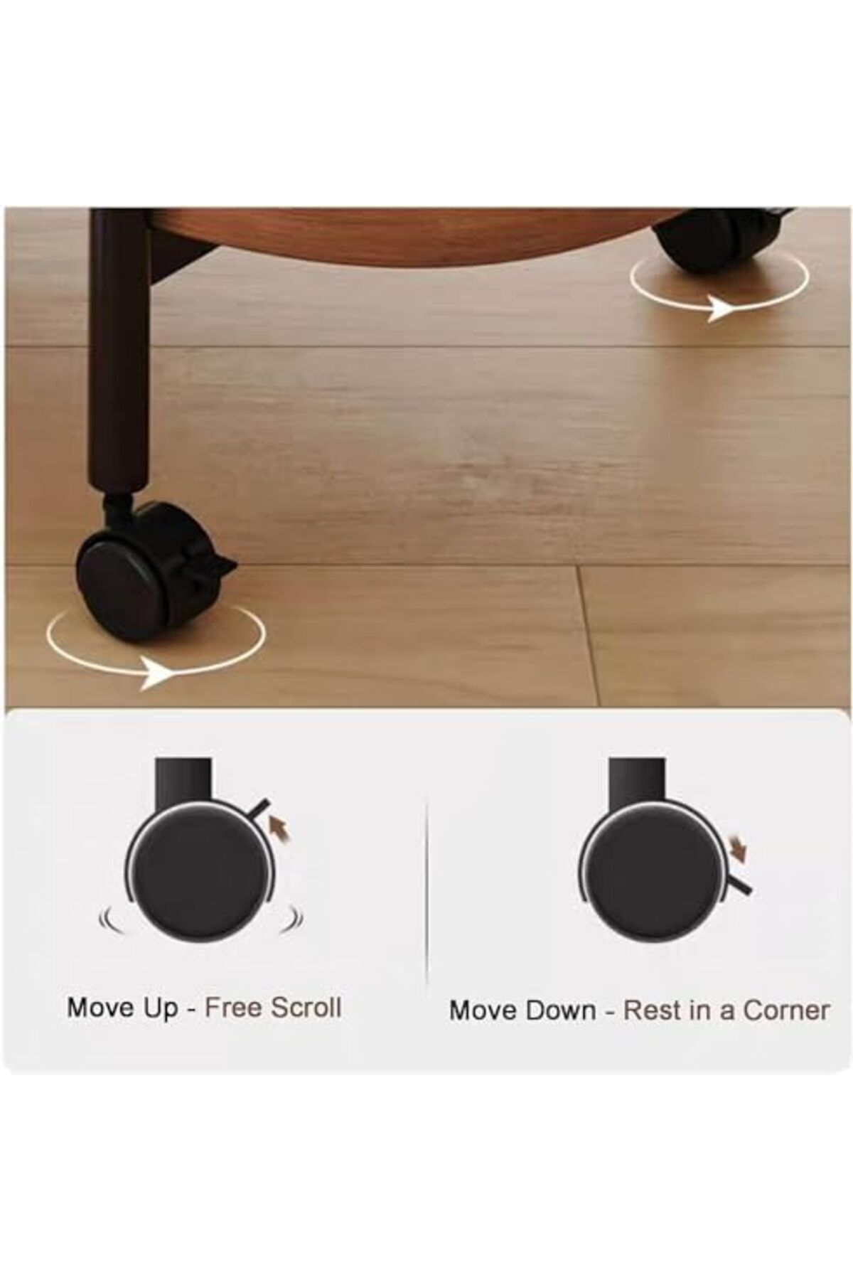 Türkiye-Table with Rolling Wheels,Coffee Table,Movable Small Coffee Table 2 Layers Small Trolley,Nordic Styl 7