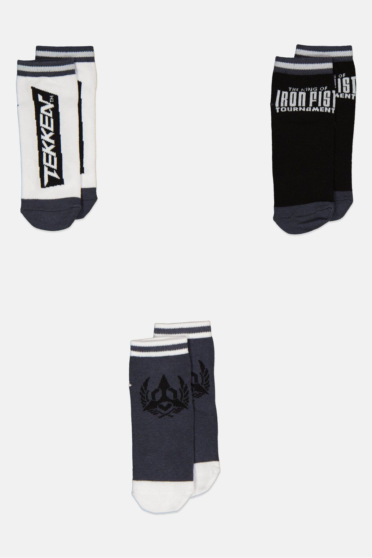 TEKKEN-Kids Boy 3 Pairs Graphic Socks, Multicolor 4