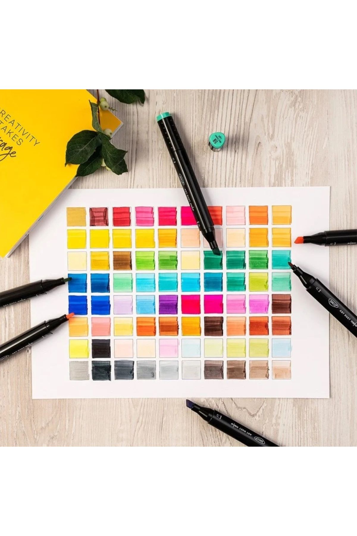 daço-Double-ended graphic marker, DACO Art Duet MK680, 80 pcs/set + 2 FLR white pencils, small sketch pad 4