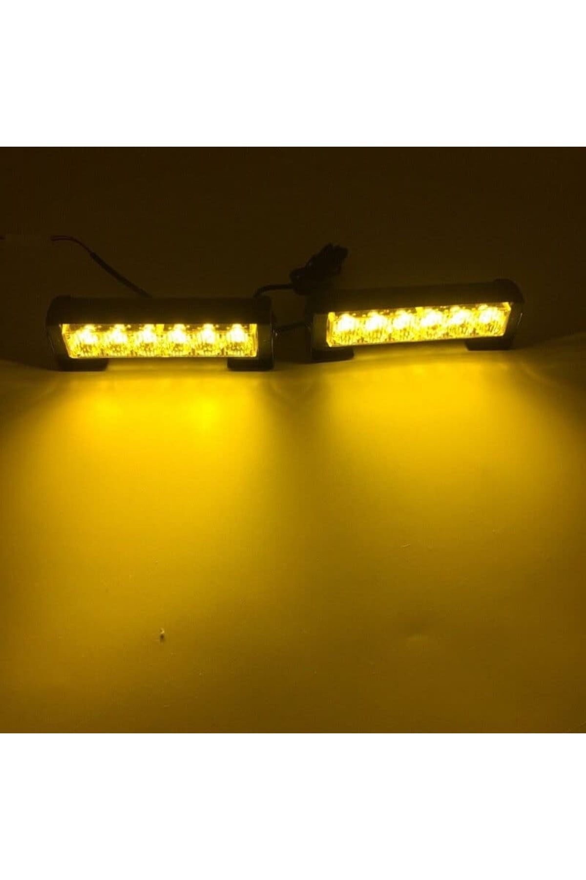 BGRJ Automotive-Yellow LED warning lights, 12-24V, 9-function strobes, grille or ceiling, with button 2