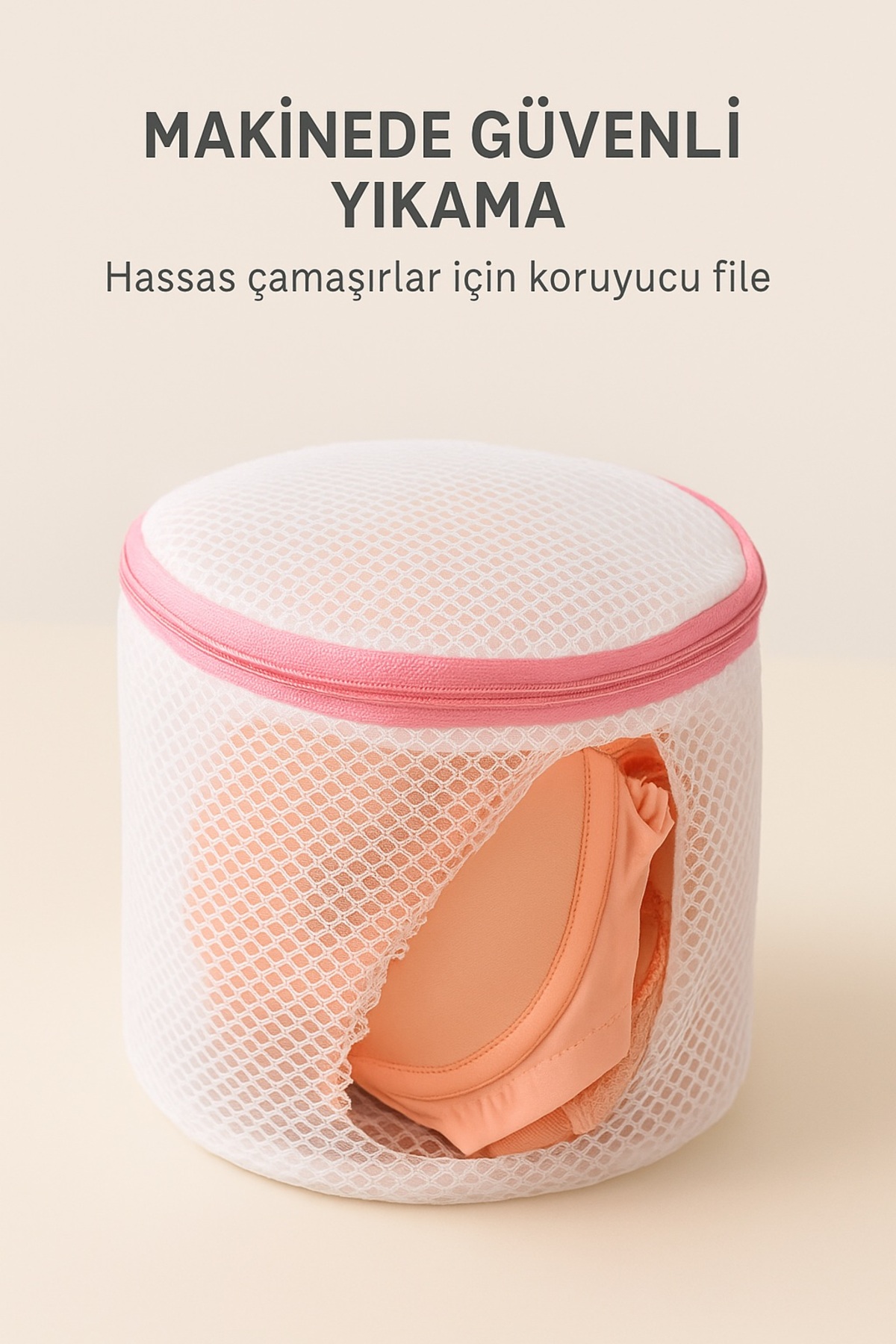 Mikasso Fileli Çamaşır Torbası Kalın Fermuarlı İç Çamaşır Çorap Ve Sütyen Koruyucu TR fotoğrafı 2 (önizleme)