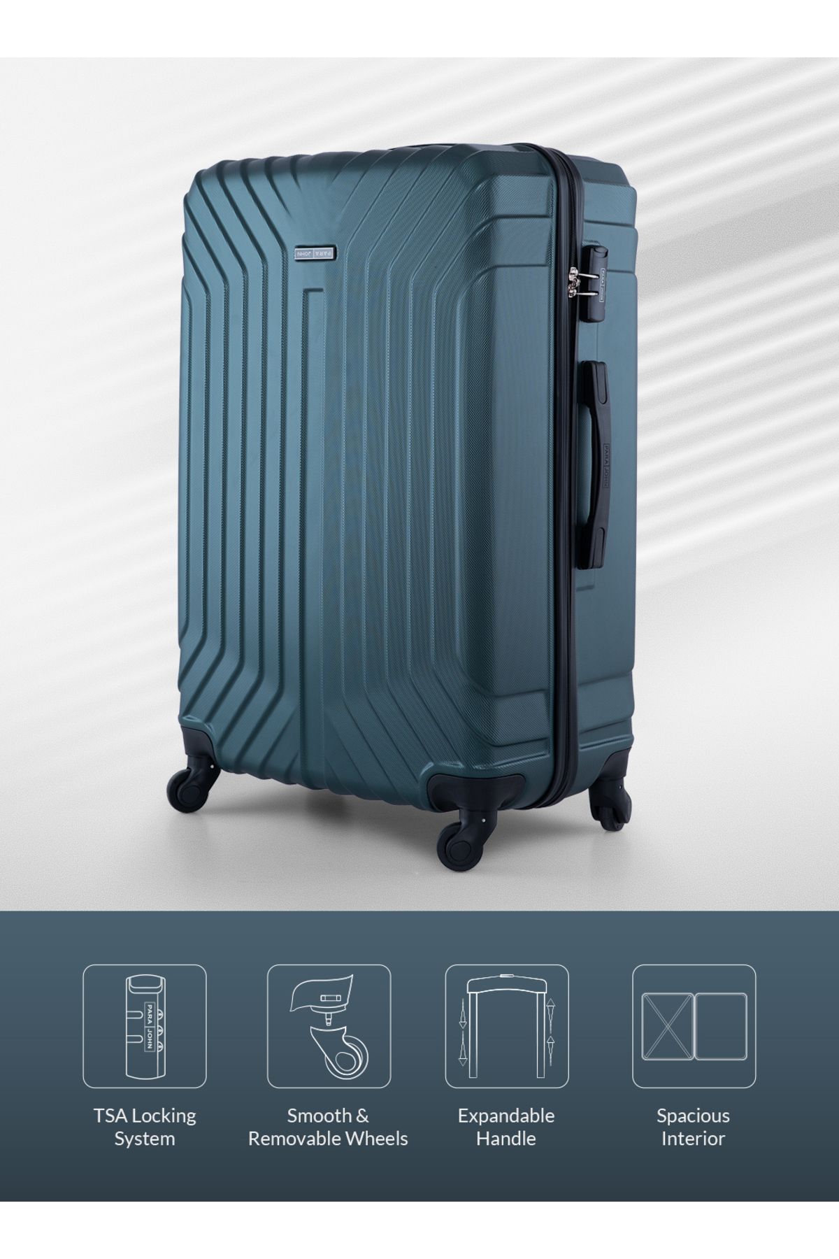 PARAJOHN-Vector 2-piece Luggage Set Abs Hard Shell Check-in Trolley Bag With 360° Spinner Wheels & Lock 2