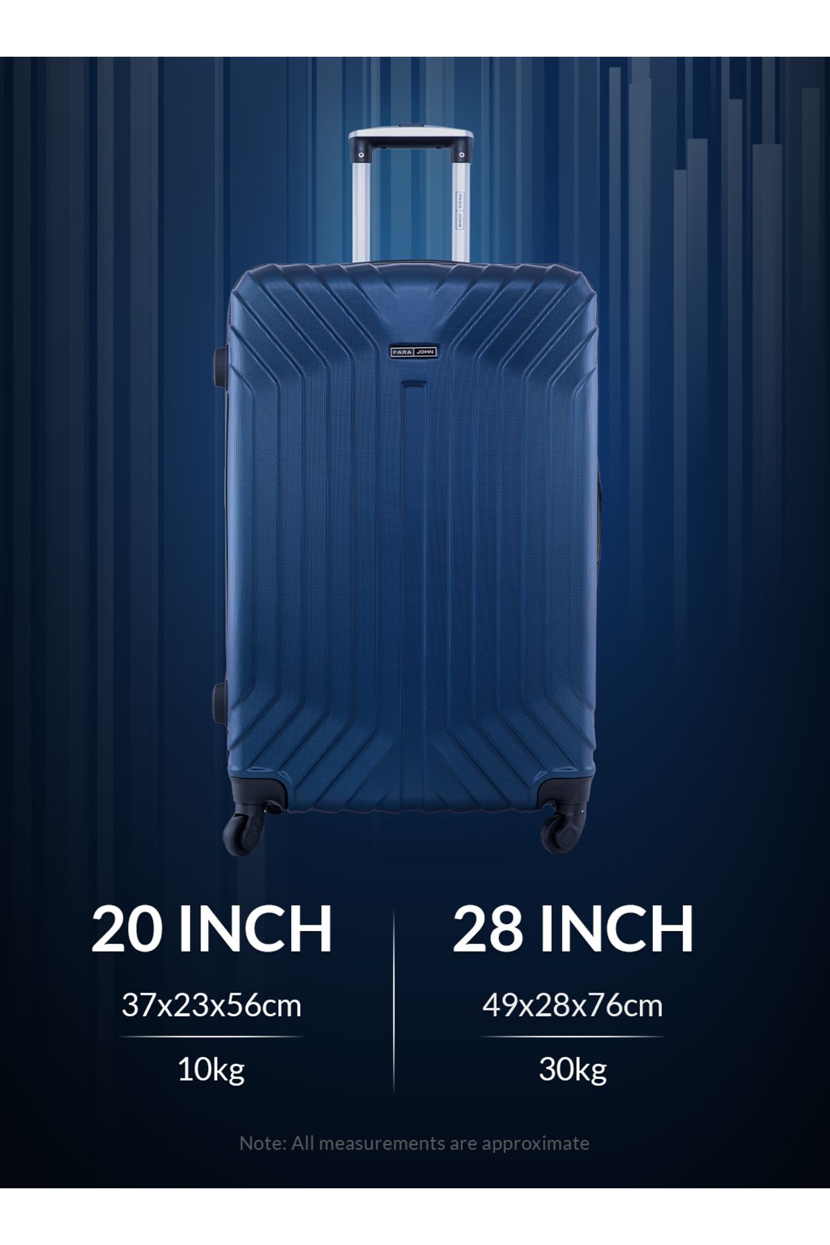 PARAJOHN-Vector 2-piece Luggage Set Abs Hard Shell Check-in Trolley Bag With 360° Spinner Wheels & Lock 6