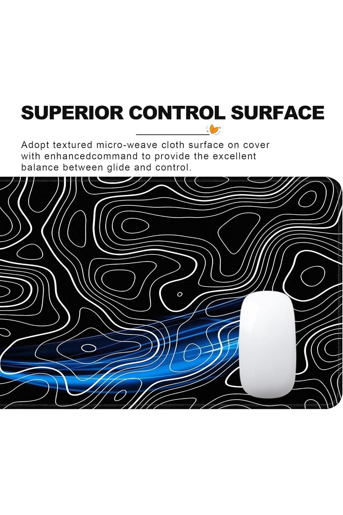 Lumely-Fabric Mouse Pad,Non-Slip Bottom Durable Stitched Edges Washable Foldable and Portable,30x80cm 6