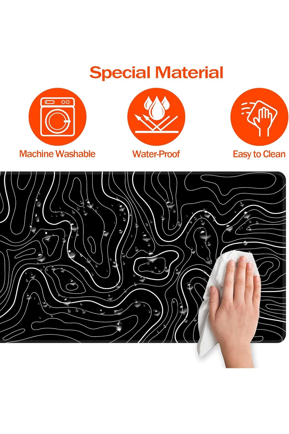 Lumely-Fabric Mouse Pad,Non-Slip Bottom Durable Stitched Edges Washable Foldable and Portable,30x80cm 2