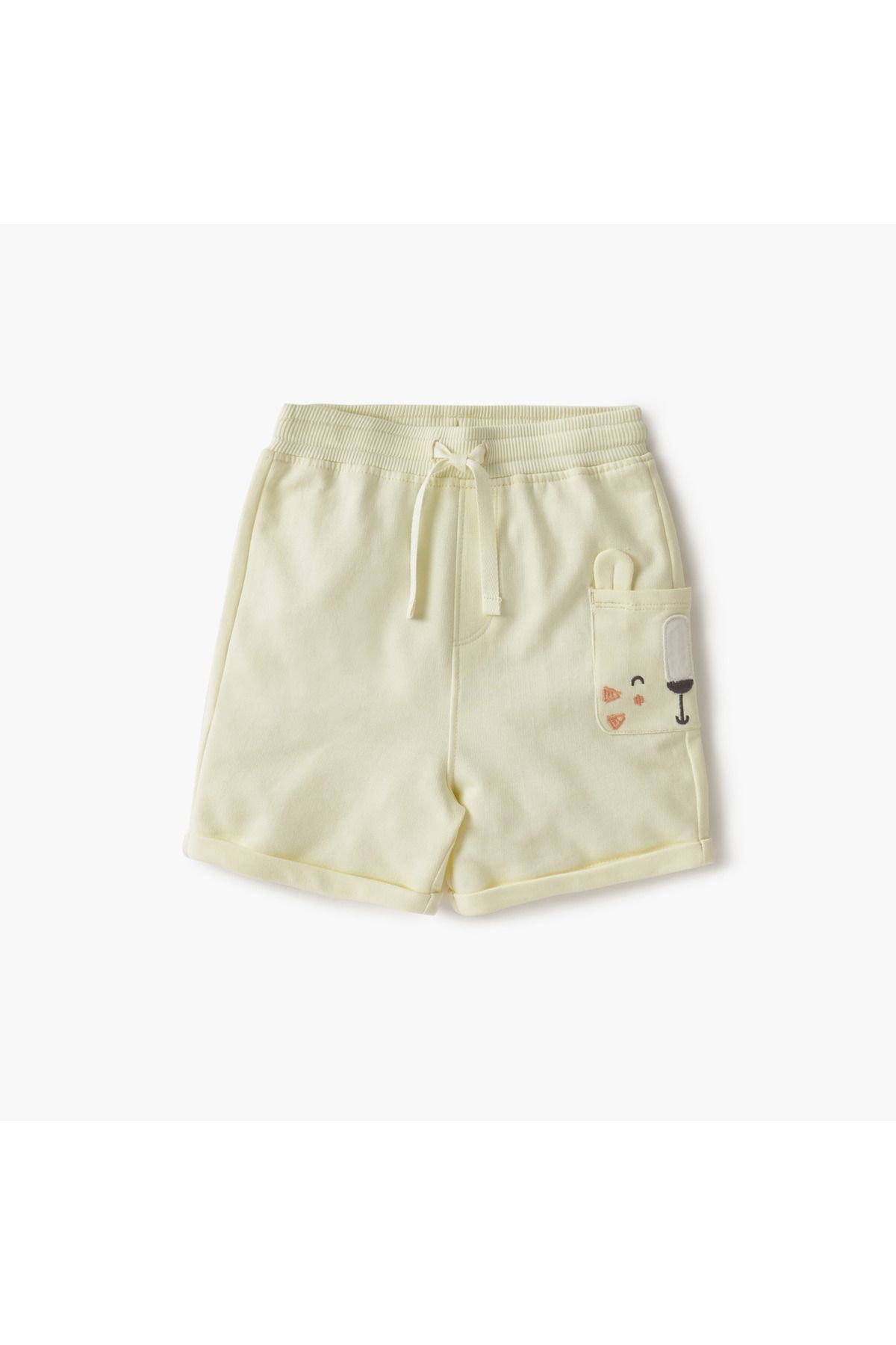 Juniors-Animal Face Applique Shorts with Drawstring Closure - Set of 2 3