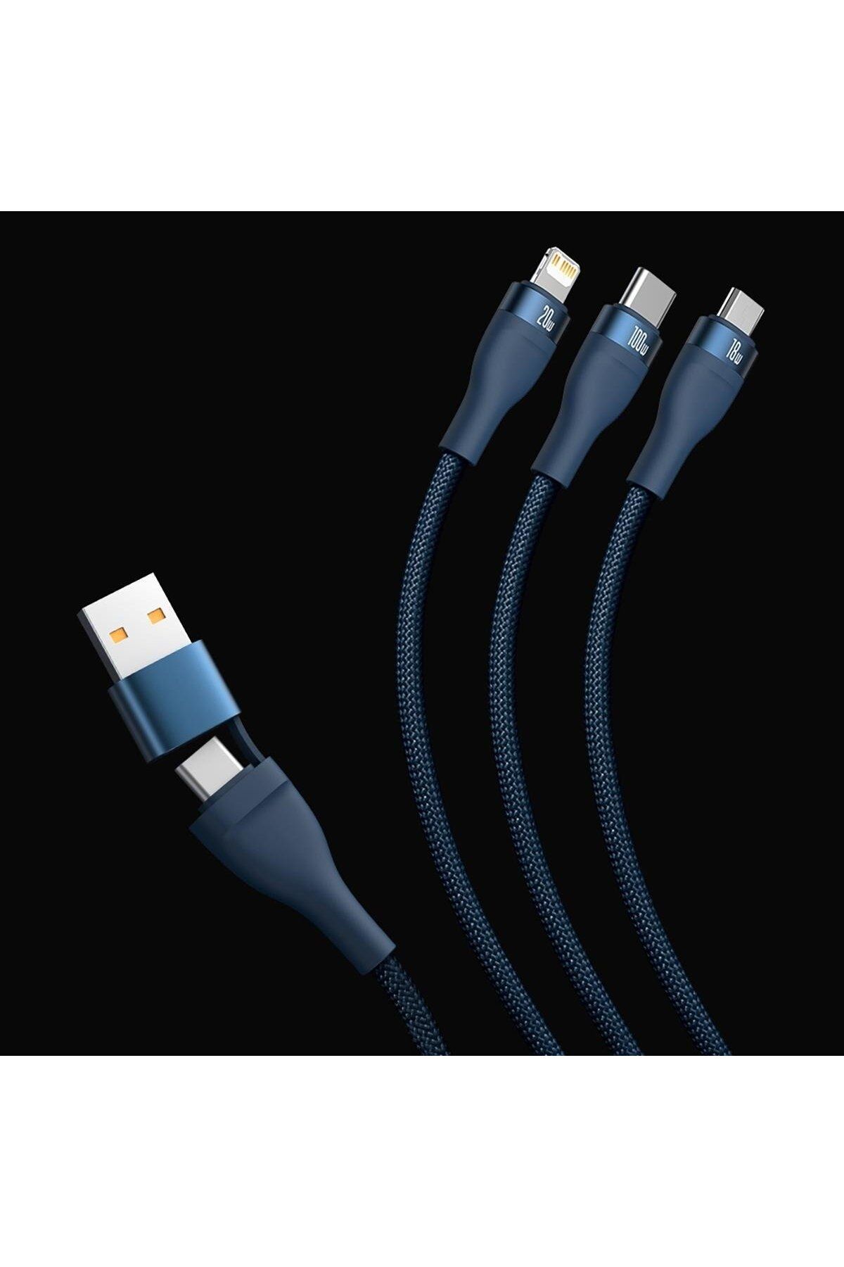 Baseus-Kabel przewód 4w1 USB+USB-C do USB-C / iPhone Lightning / micro USB 1.2m - czarny 8