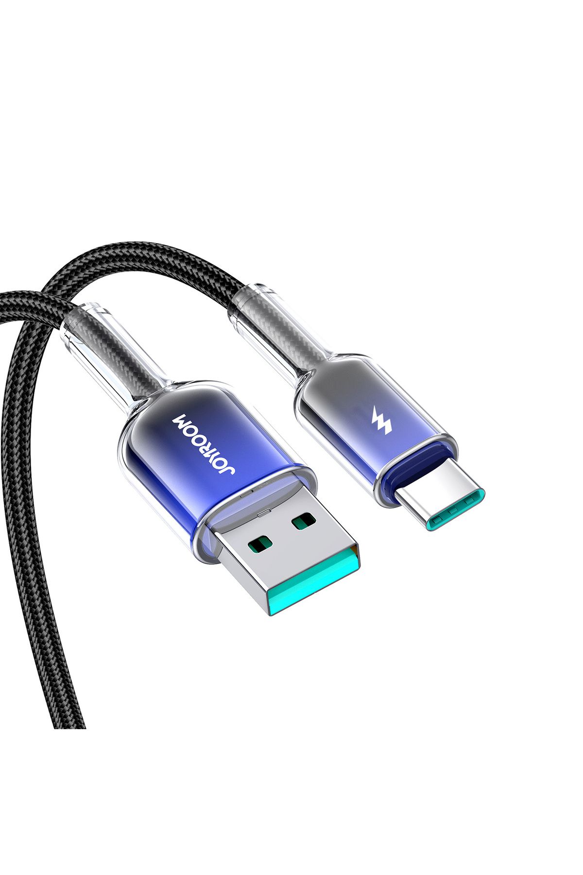 Joyroom-Kabel przewód Crystal-Clear Series 3A USB-A - USB-C 1.2m - czarny 7