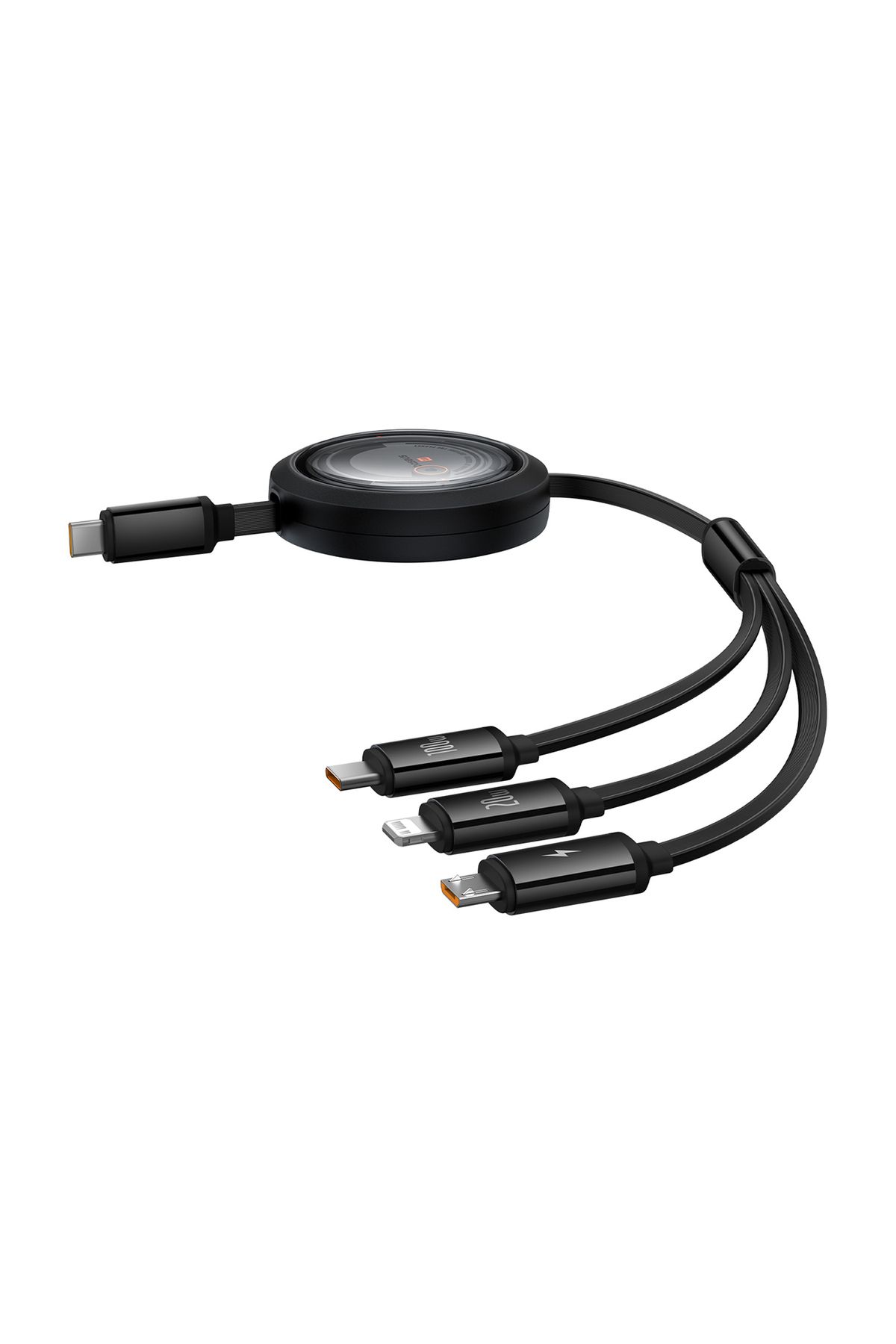 Baseus-Cablu retractabil universal 3 în 1 USB-C - Lightning / USB-C / Micro USB 100W 1,1 m - Negru 3
