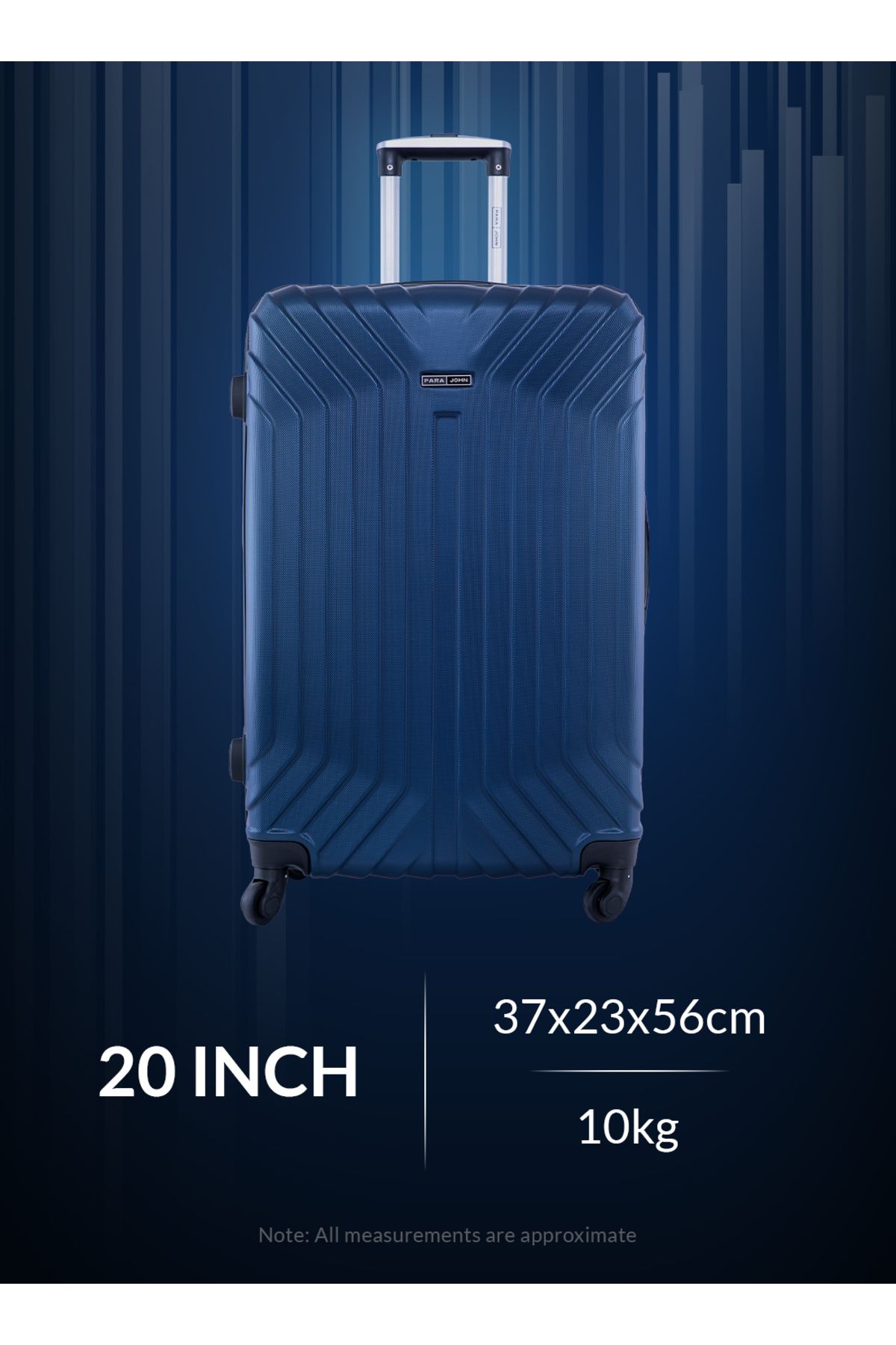 PARAJOHN-Vector 20-Inch Cabin Size Hard Shell Carry-On Luggage Trolley Bag with 360° Spinner Wheels 6