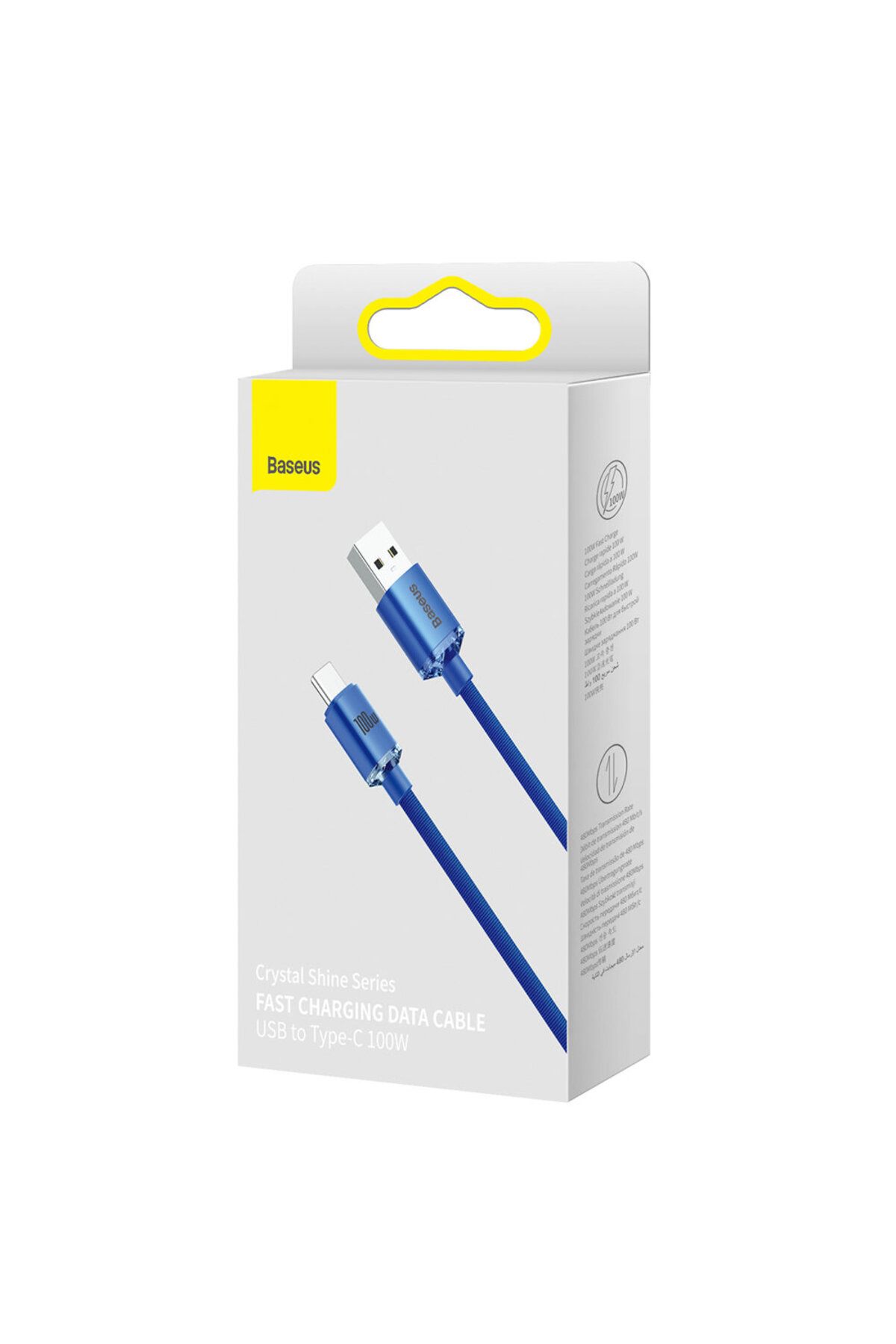 Baseus-Cablu pentru încărcare rapidă și transfer de date USB - USB-C 100W 1.2m albastru 5
