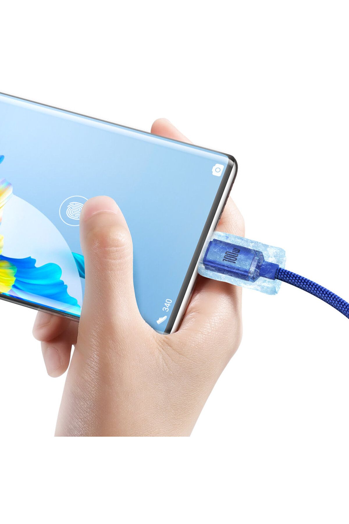 Baseus-Cablu pentru încărcare rapidă și transfer de date USB - USB-C 100W 1.2m albastru 4
