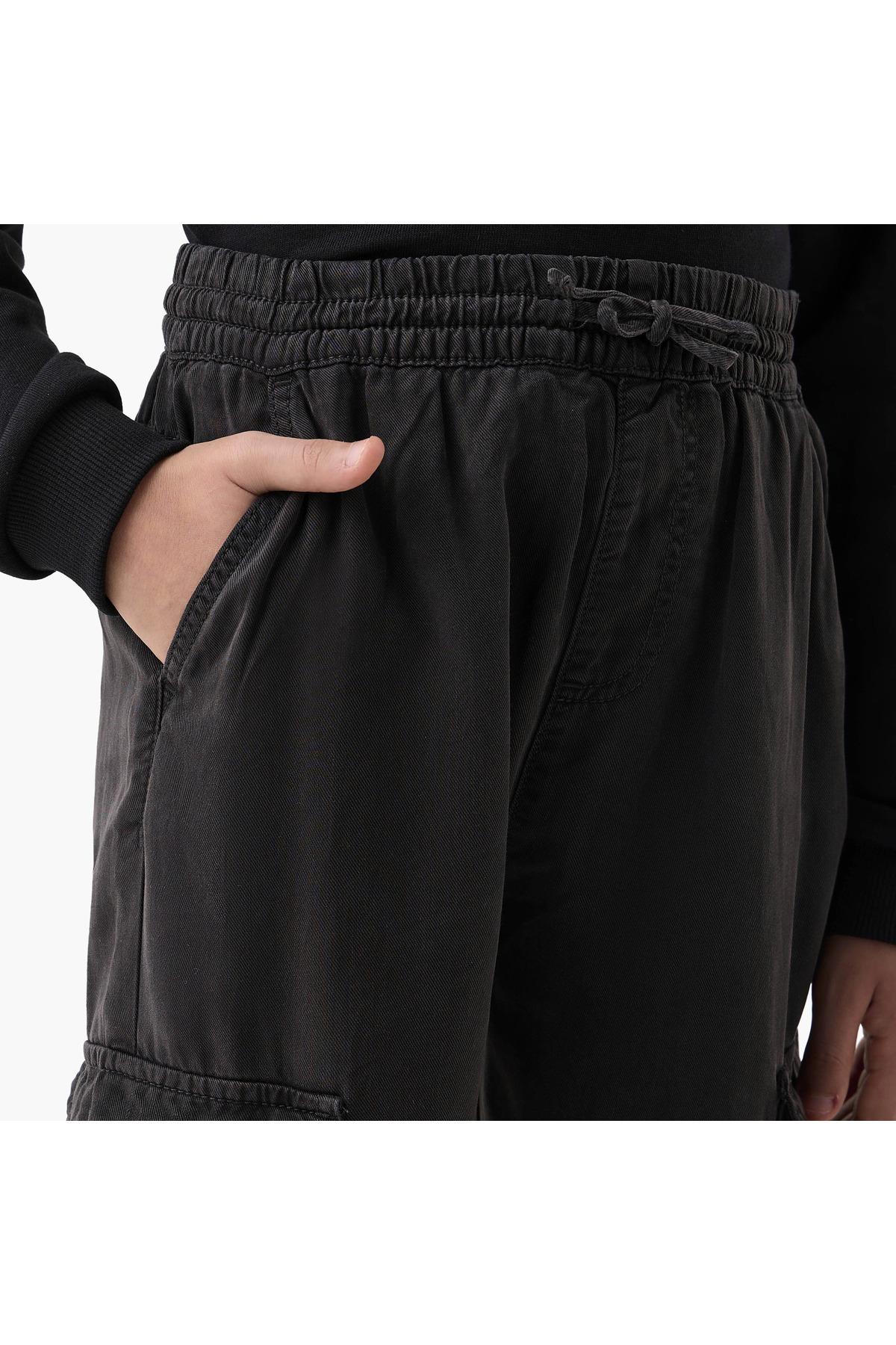 ELIGO-Textured Joggers with Drawstring Closure 4