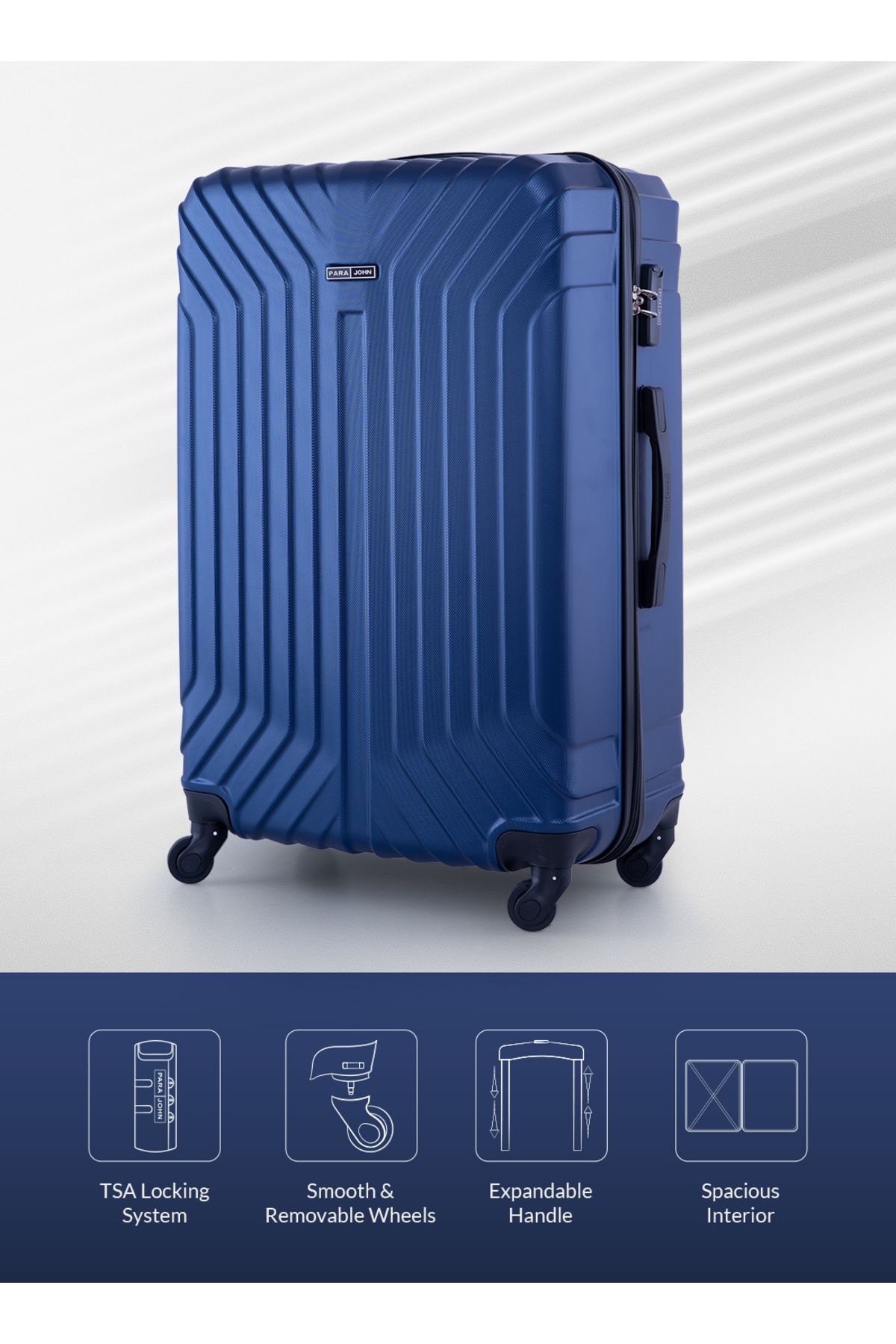 PARAJOHN-Vector 20-Inch Cabin Size Hard Shell Carry-On Luggage Trolley Bag with 360° Spinner Wheels 2