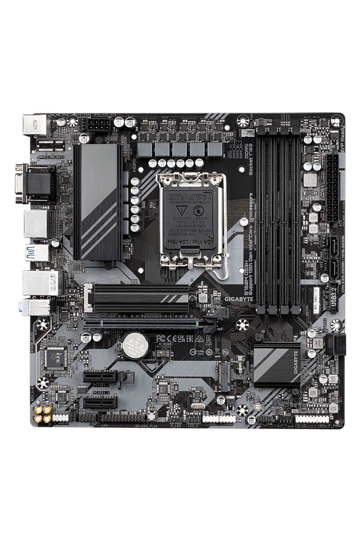Gigabyte-B760M-DS3H-DDR5 Intel B760 Socket 1700 DDR5 7600MHz mATX Gaming (Player) Motherboard 2