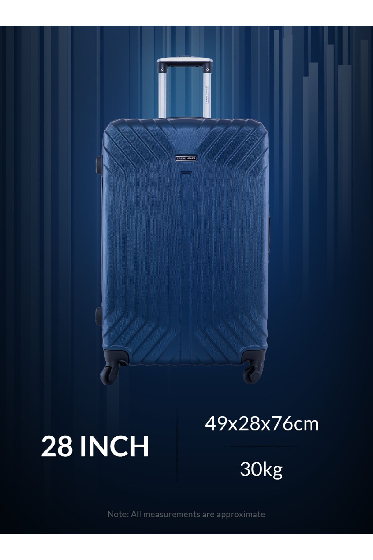 PARAJOHN-Vector 28-Inch Check-in Luggage ABS Hard Shell Suitcase with 360° Spinner Wheels & Lock 6
