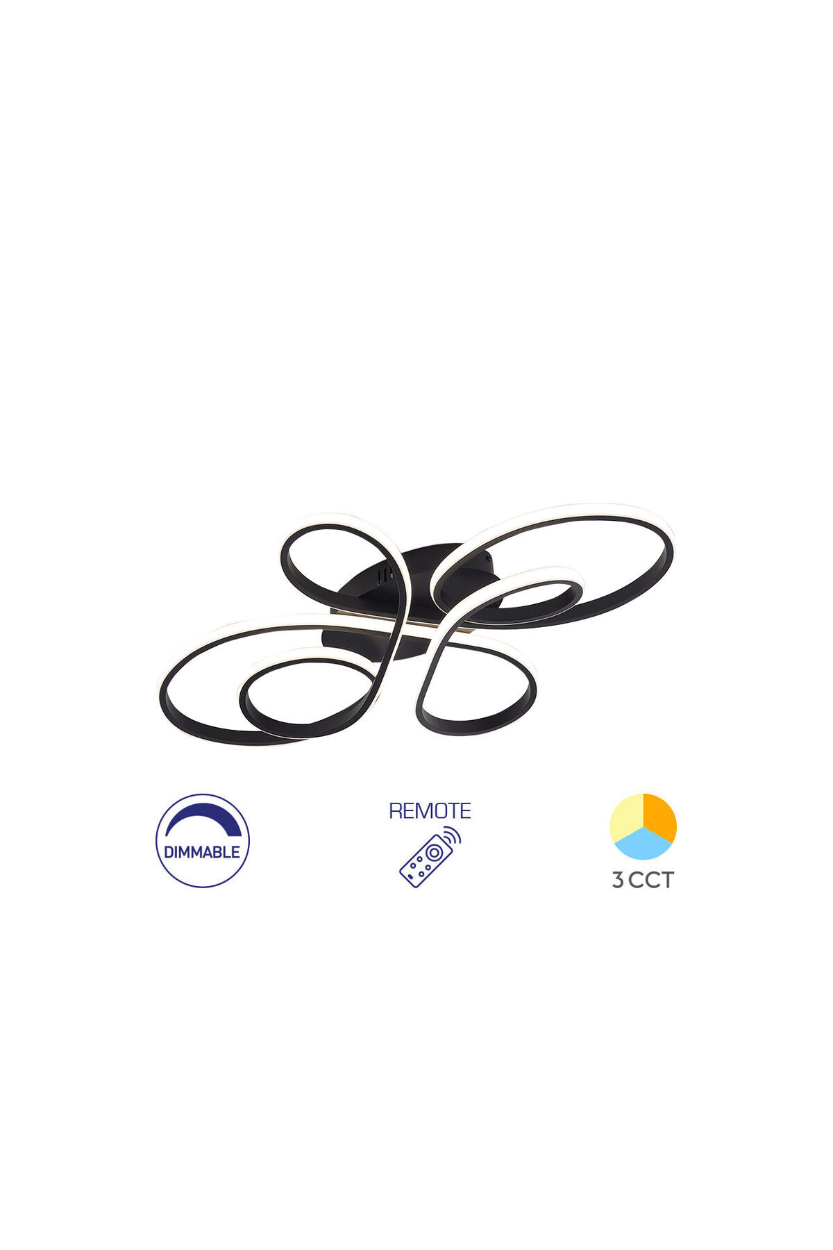 Braytron-Ceiling LED Light 65W Nela-SR2 RND with Remote Control DIM IP20 Black 1