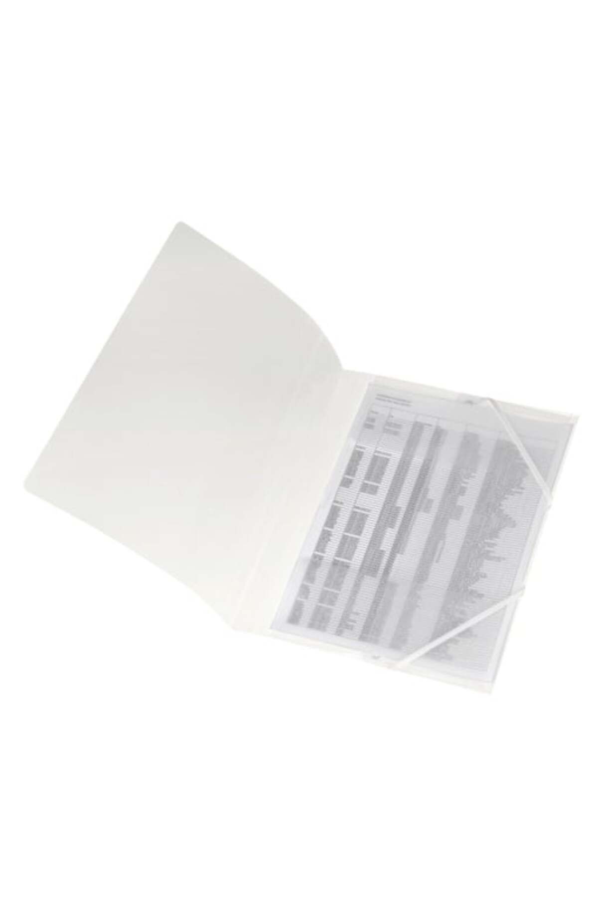 Herlitz-Dosar cu elastic, format A4, cotor 15 mm, material PP, culoare alb translucid 2