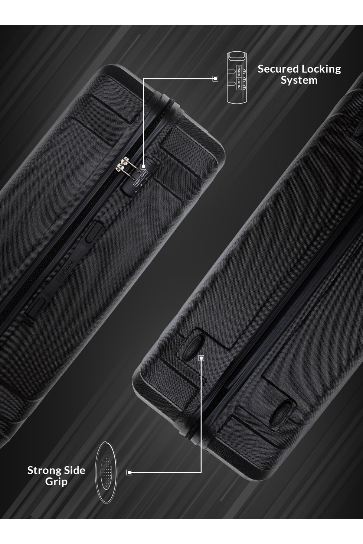 PARAJOHN-Vector 28-Inch Check-in Luggage ABS Hard Shell Suitcase with 360° Spinner Wheels & Lock 3