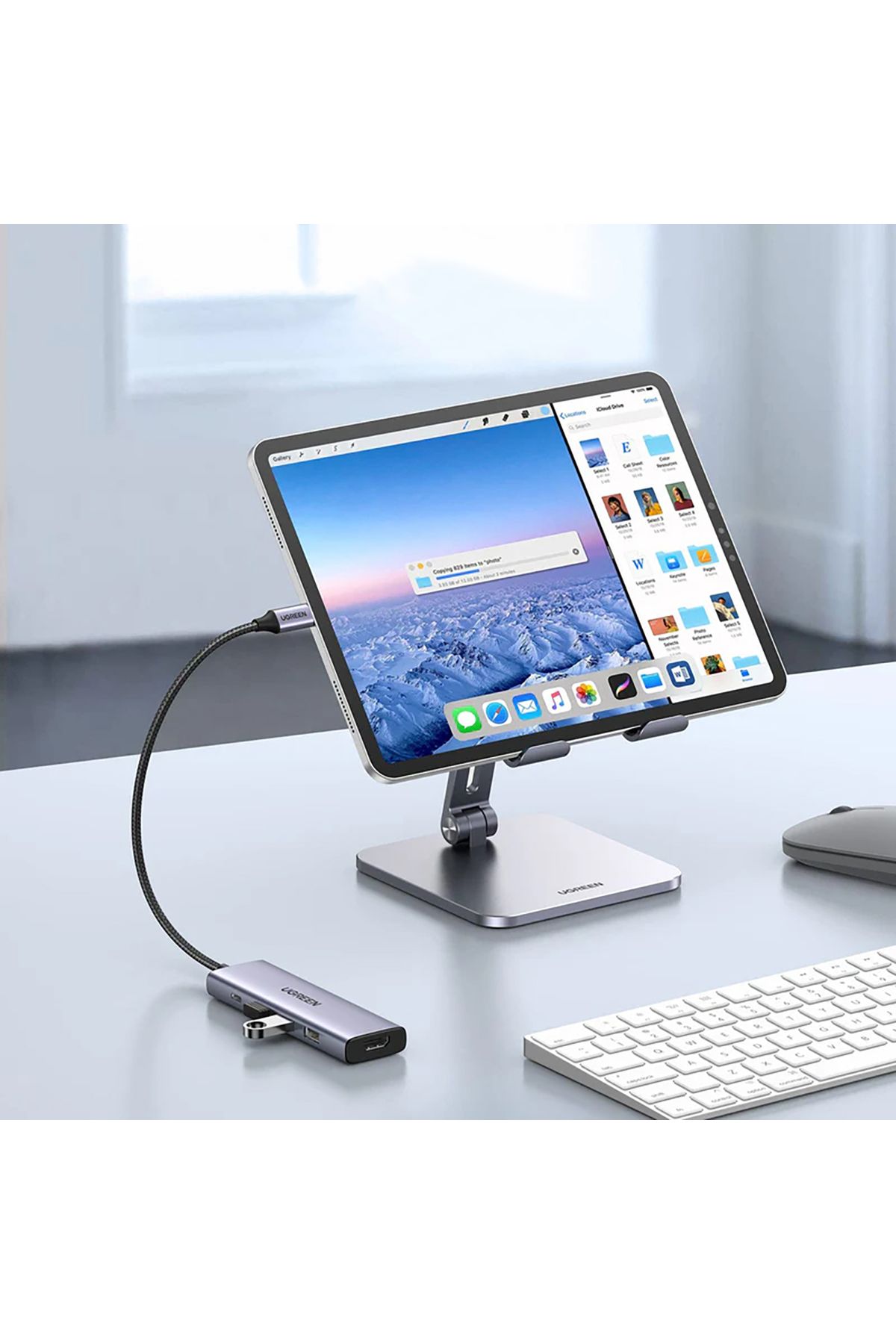 Ugreen-Adaptor HUB 5 în 1 USB-C - USB-C PD / HDMI / 3x USB-A 3.0 - gri 2
