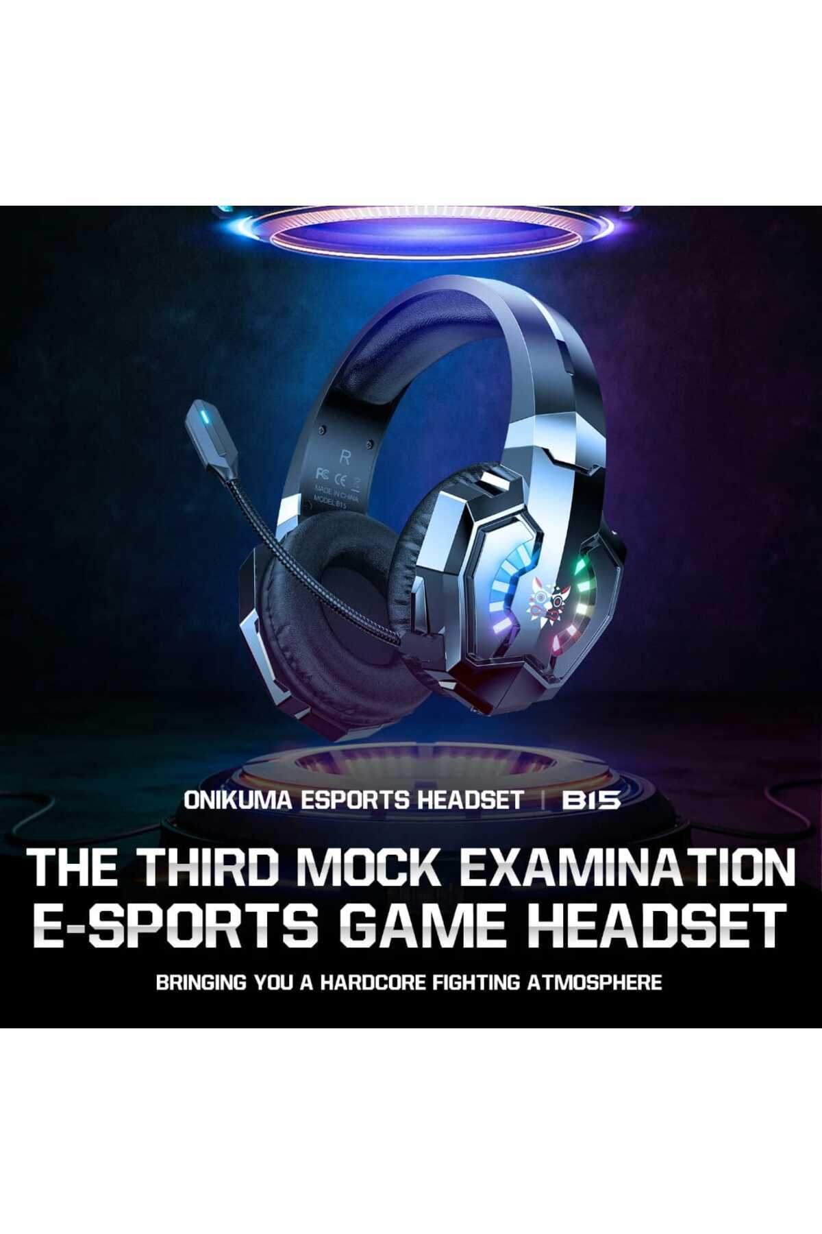 Onikuma-B15 Wireless Headset with 3 Gaming Modes, RGB Lighting, Noise Isolation, and Microphone 4