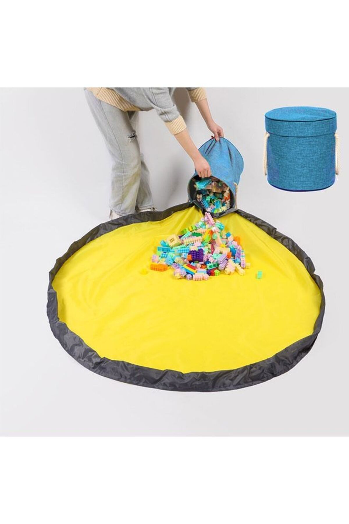 Lumely-Toy Storage Bag And Play Mat Suitable,For Small Bricks And Blocks Storage, For Ages 4+,16" X 11" 6