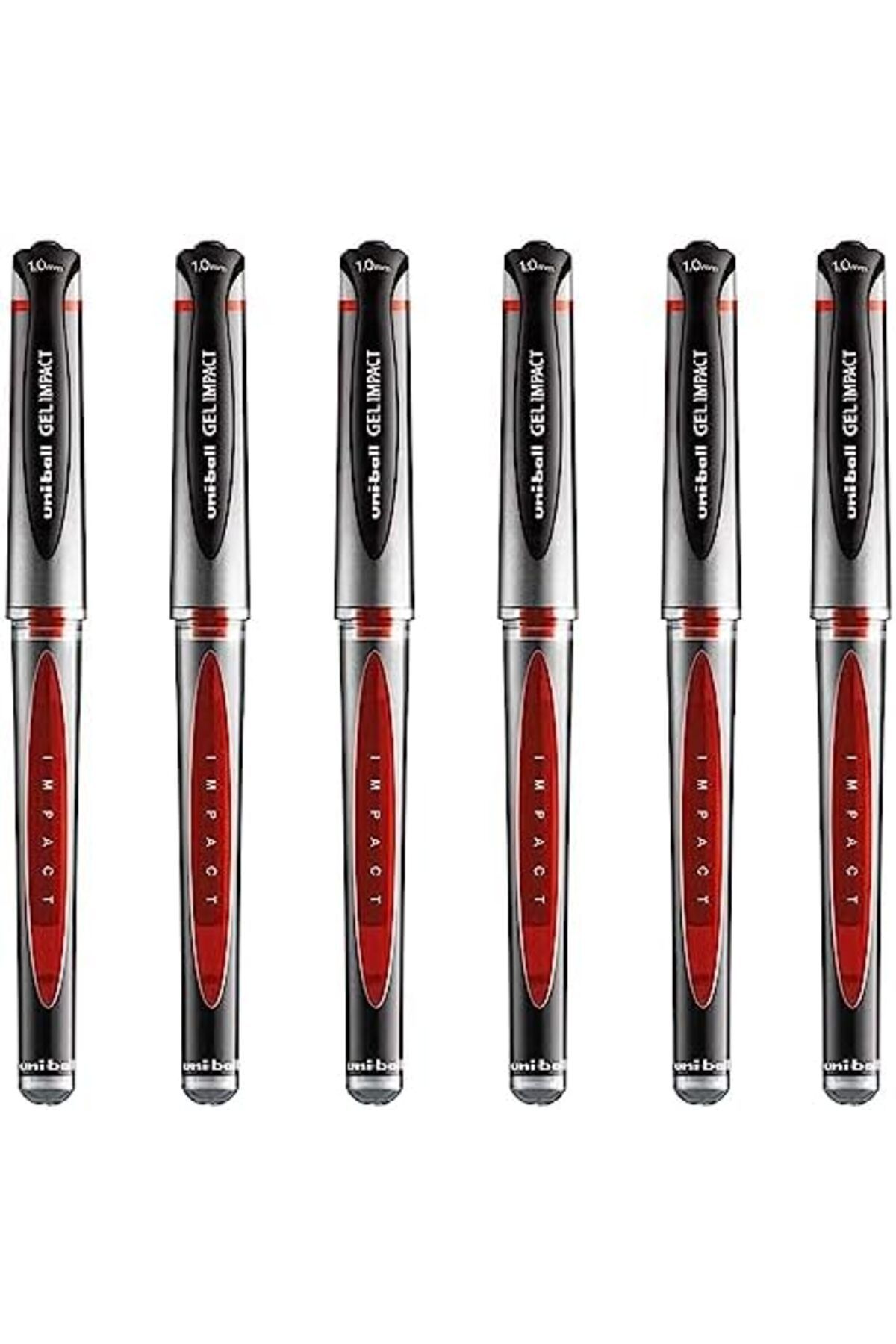 UNİ-BALL-Uni Ball Red Capped (UM-153S) Gel Impact Rollerball Pen Ball Point Pens Broad 1mm Nib Tip 0 2
