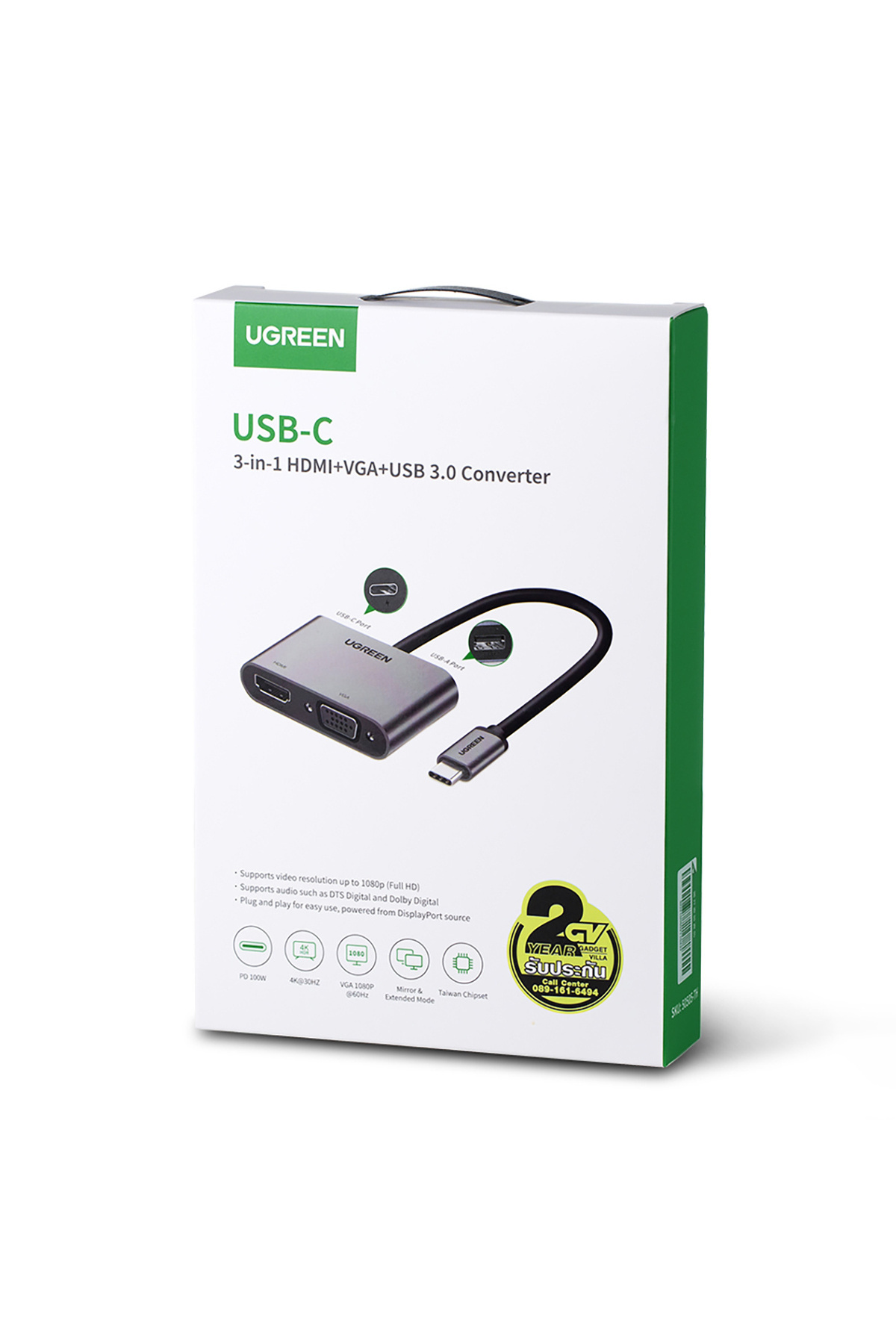Ugreen-Adapter rozdzielacz USB-C - HDMI / VGA / USB-A 3.0 / USB-C PD - szary 3