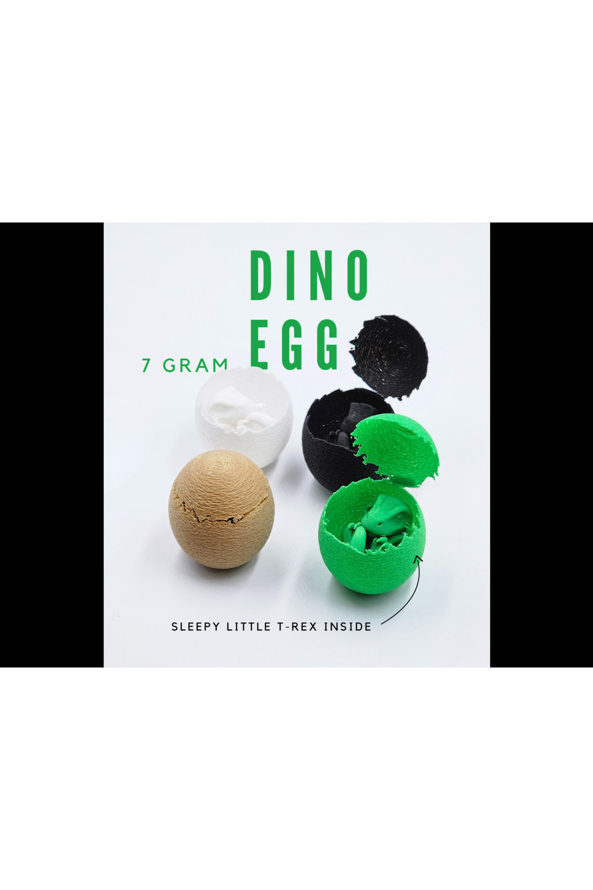 Dinosaur Egg Set of 4 – 3D Printed Mixed Color Decorative Mini Eggs (5 cm)