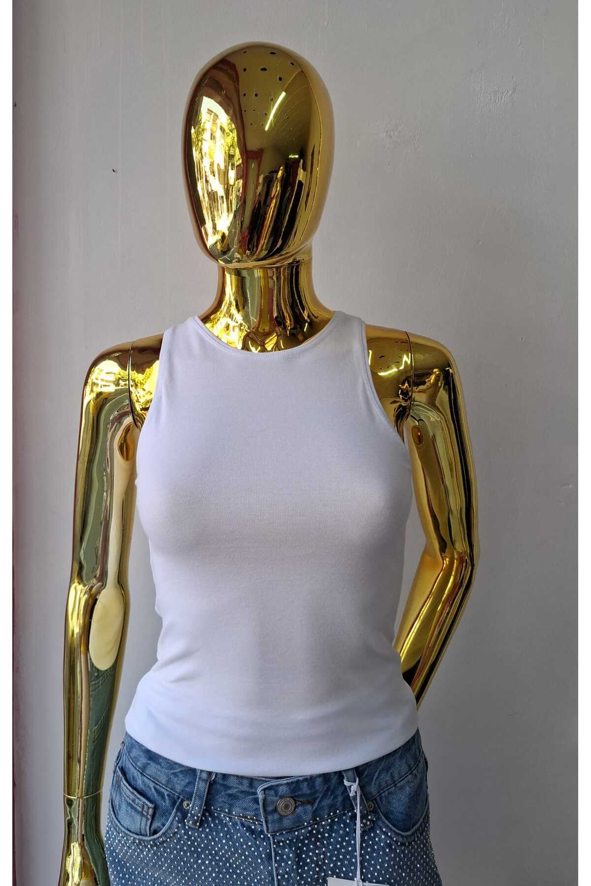 Snow Beyaz kalın askılı badi