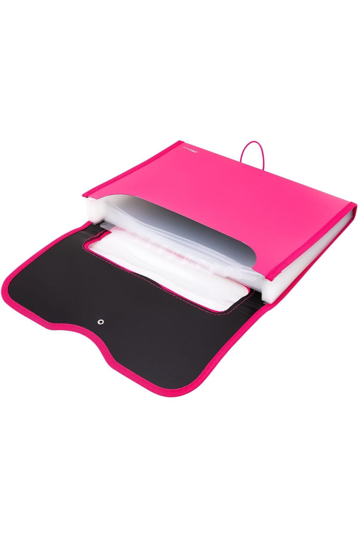Deli-A4 13 Pocket Expanding File Folder with Elastic Closure and View Window, Assorted 5