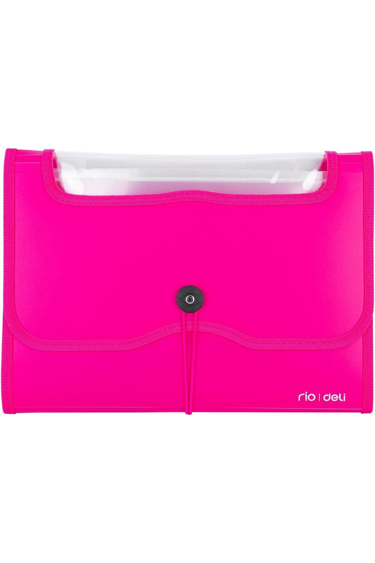 Deli-A4 13 Pocket Expanding File Folder with Elastic Closure and View Window, Assorted 1