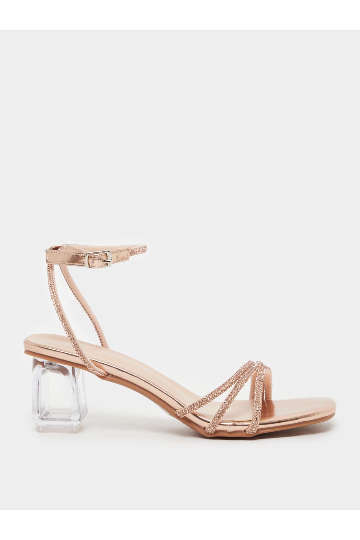 Take Two By Styli-Embellished Transparent Block Heel Sandals 2