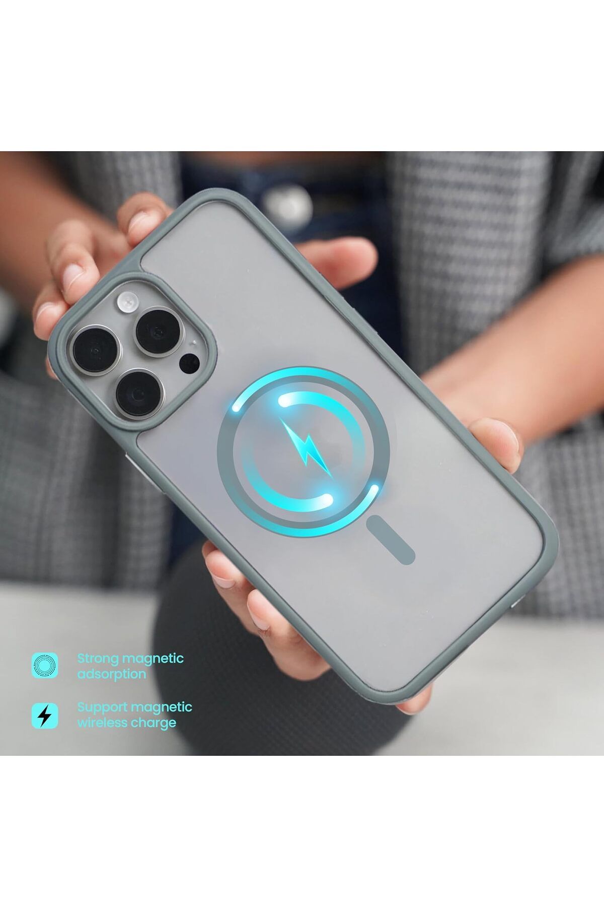 Aztech-جراب مغناطيسي لهاتف iPhone 16 Pro Max متوافق مع MagSafe، غطاء كاميرا خلفي شفاف غير لامع 7