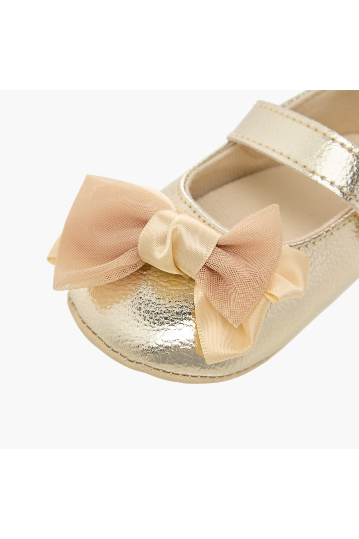 Juniors-Bow Applique Booties with Hook and Loop Closure 5