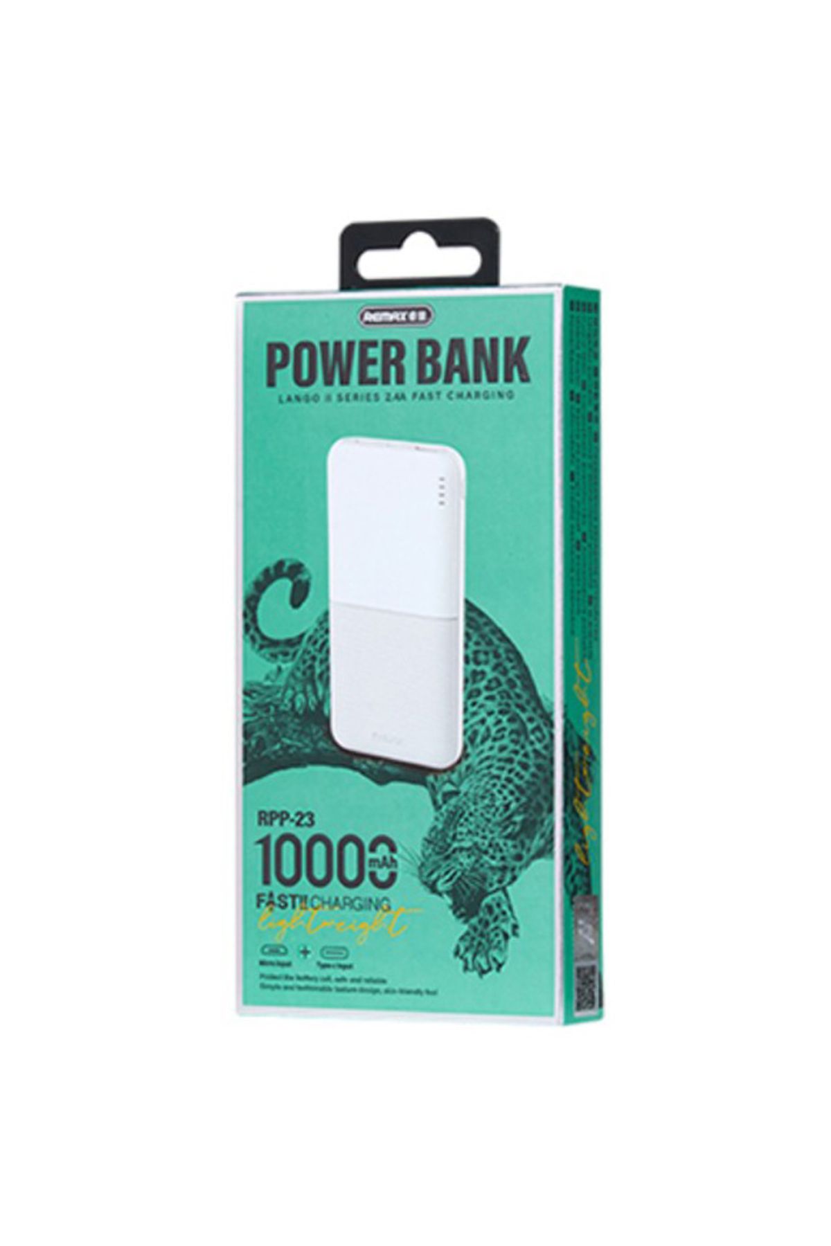 REDz Accessories-Baterie externă Remax RPP-23, 10.000 mAh, USB + Tip-C, indicator LED, Alb 3