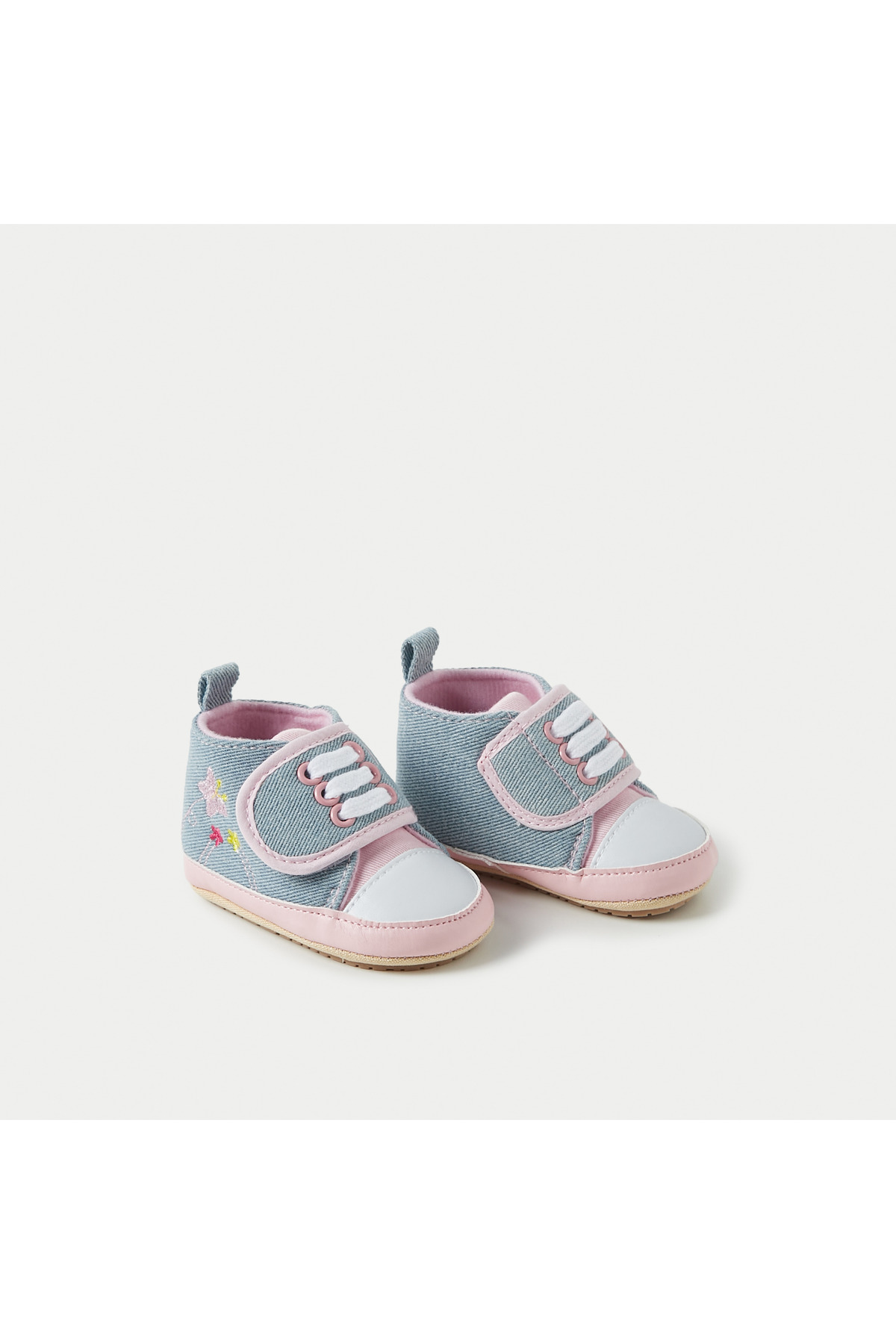 Juniors-Embroidered Booties with Hook and Loop Closure 3