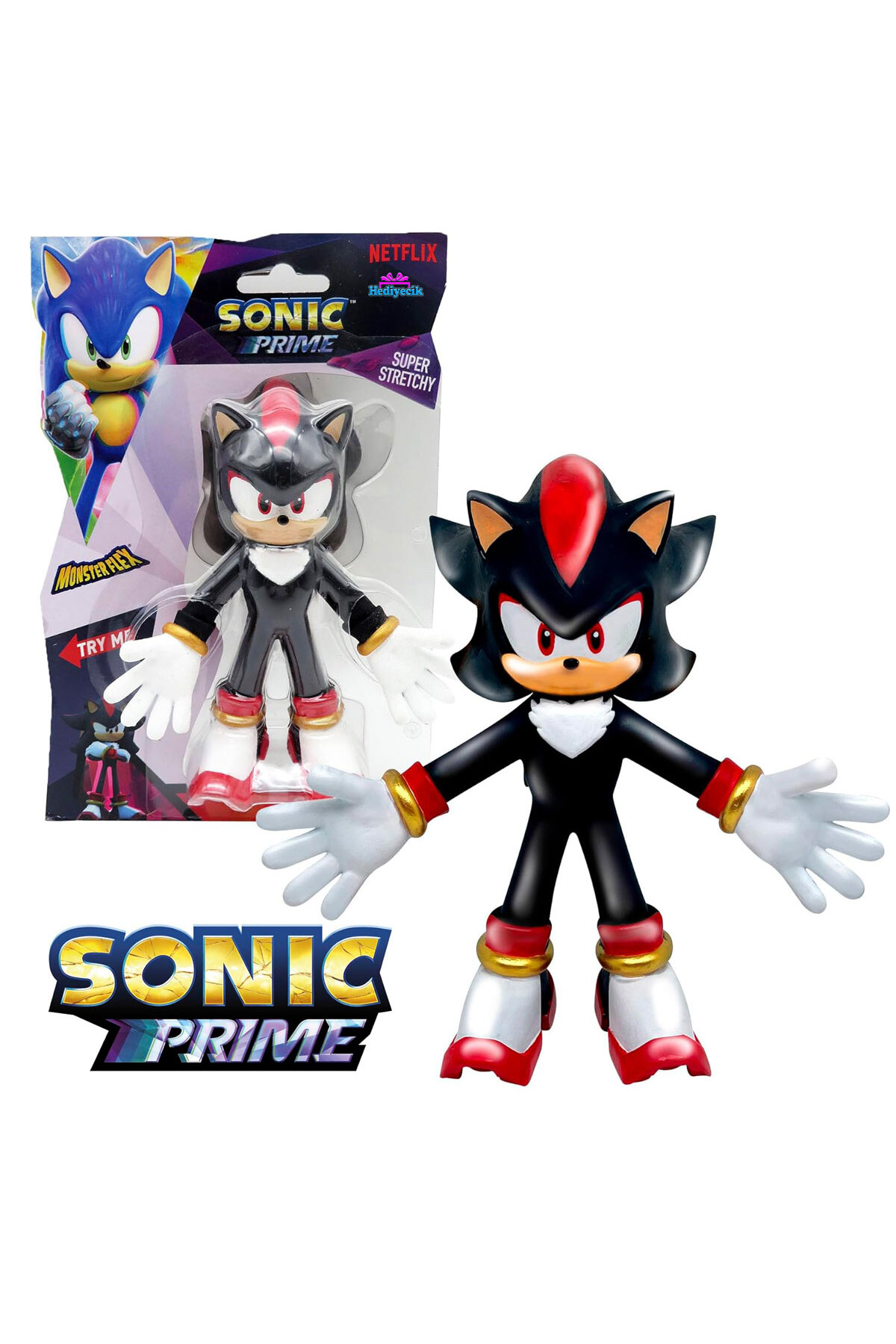 hediyecik Sonic Prime Shadow Esnek Uzayan Figür 14 Cm - Sonic