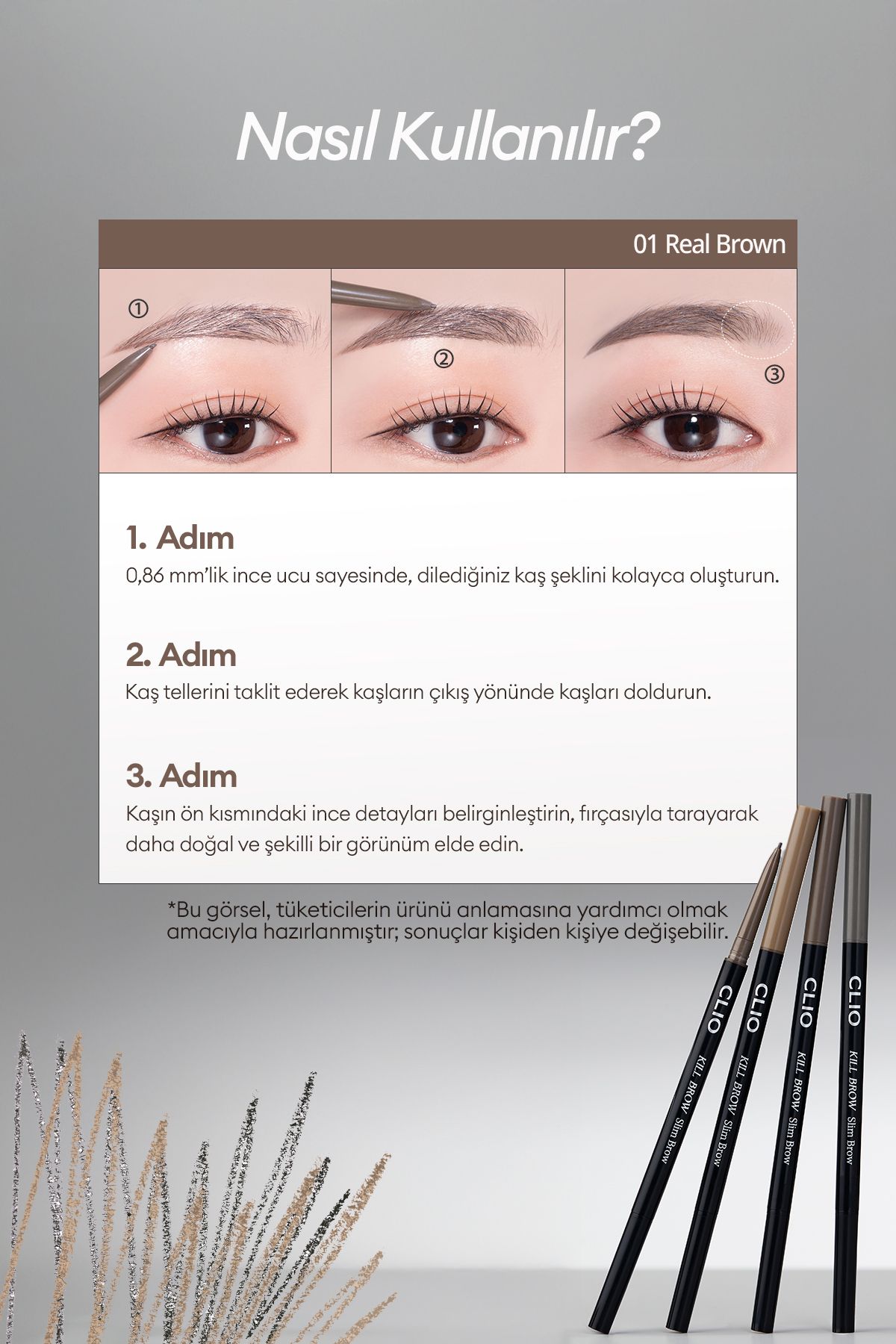 CLIO-Ultra Thin Tip Double Sided Eyebrow Pencil Offering Natural Look Kill Brow Slim Brow (02 Mi̇ldblondy) 6