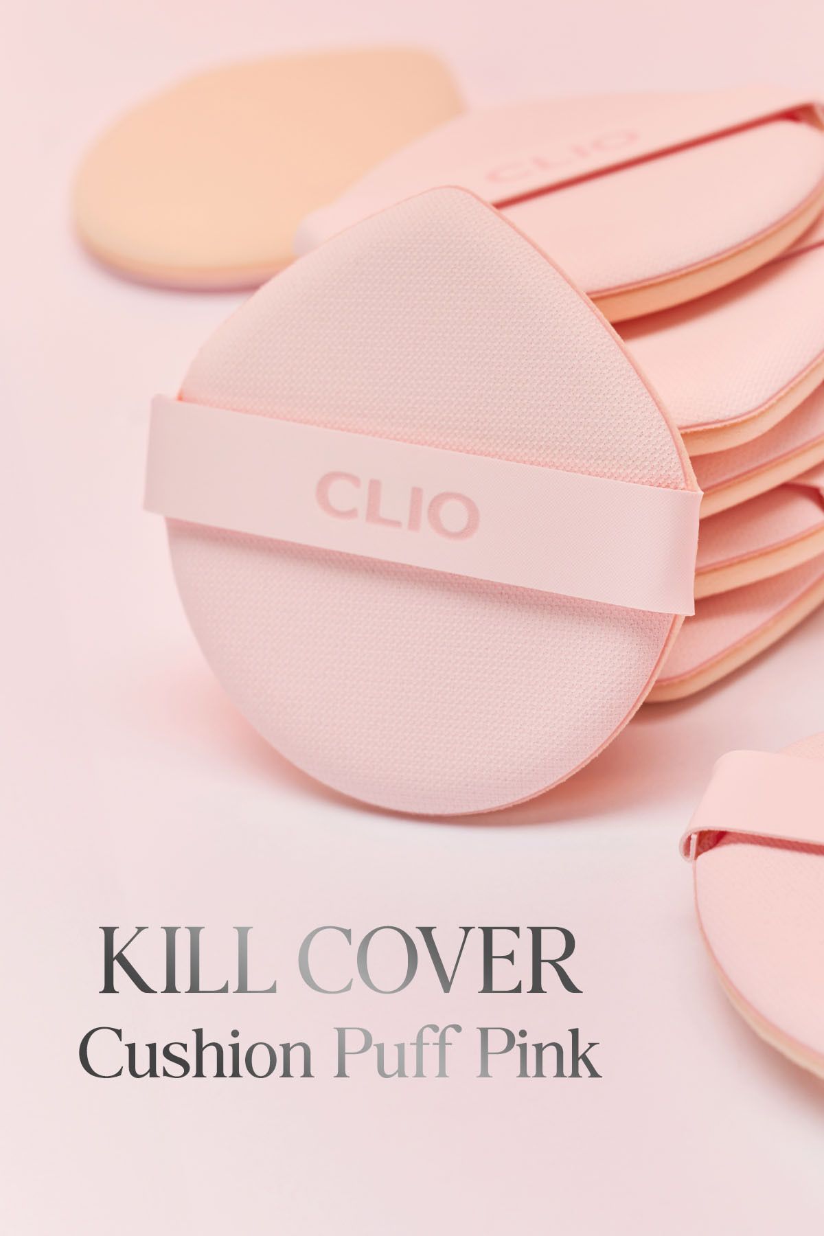 CLIO-Sponge Puff Kill Cover Cushion Puff Pink with Drop Shape and Detailed Application (3Pcs) 4